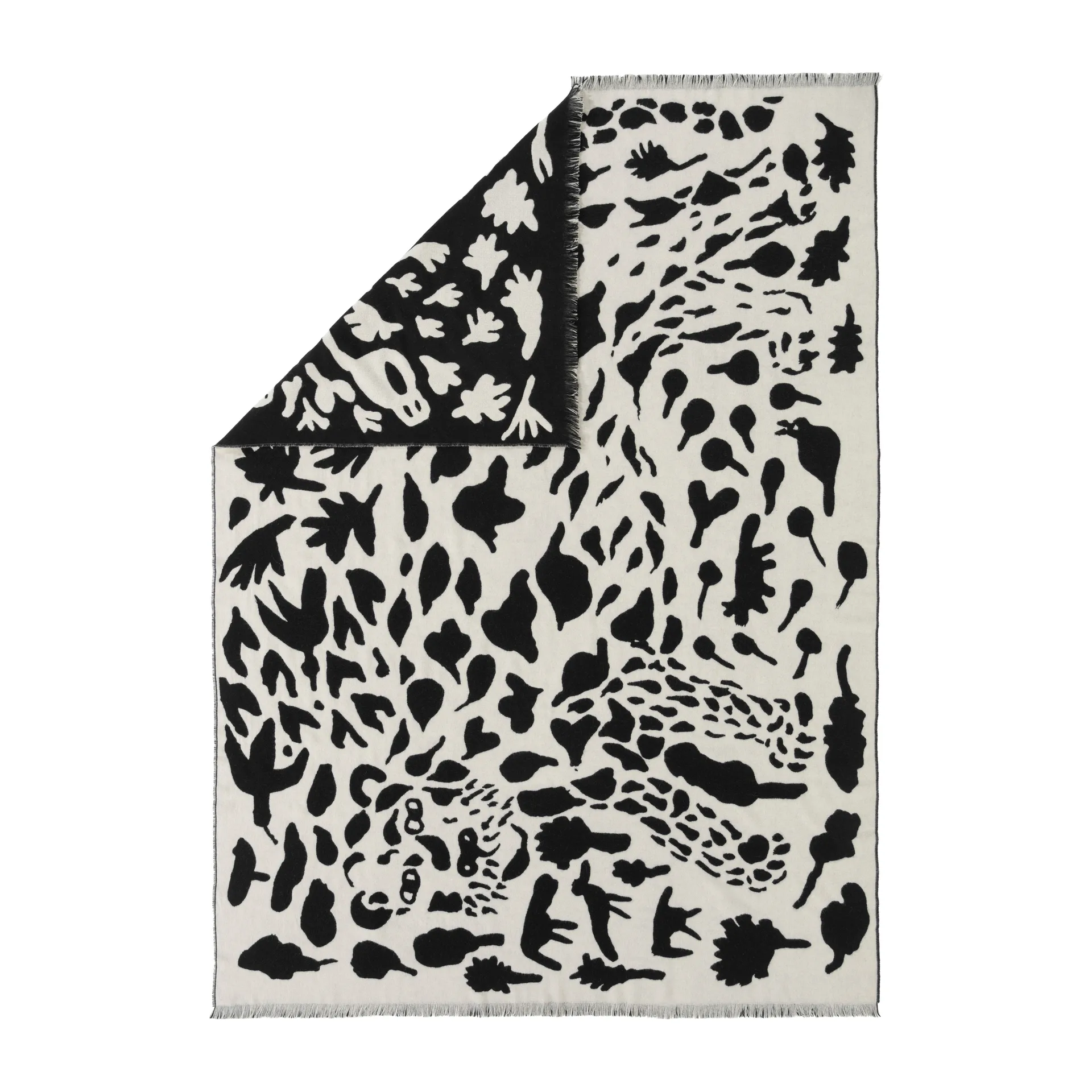 Coperta in lana Oiva Toikka Cheetah 130x180 cm, Nero-bianco Iittala