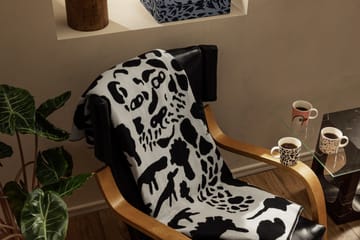 Coperta in lana Oiva Toikka Cheetah 130x180 cm - Nero-bianco - Iittala