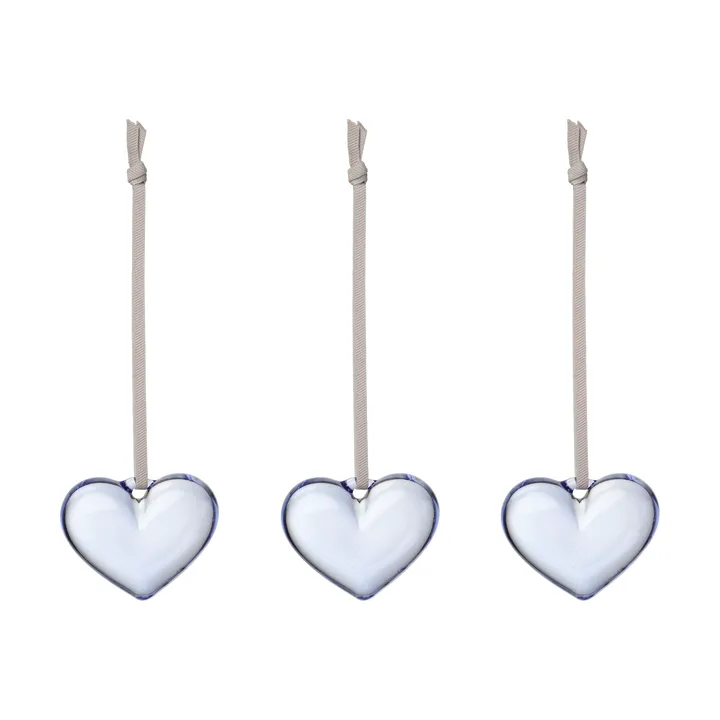 Cuore in vetro Iittala - Blu chiaro, 5 cm, confezione da 3 - Iittala