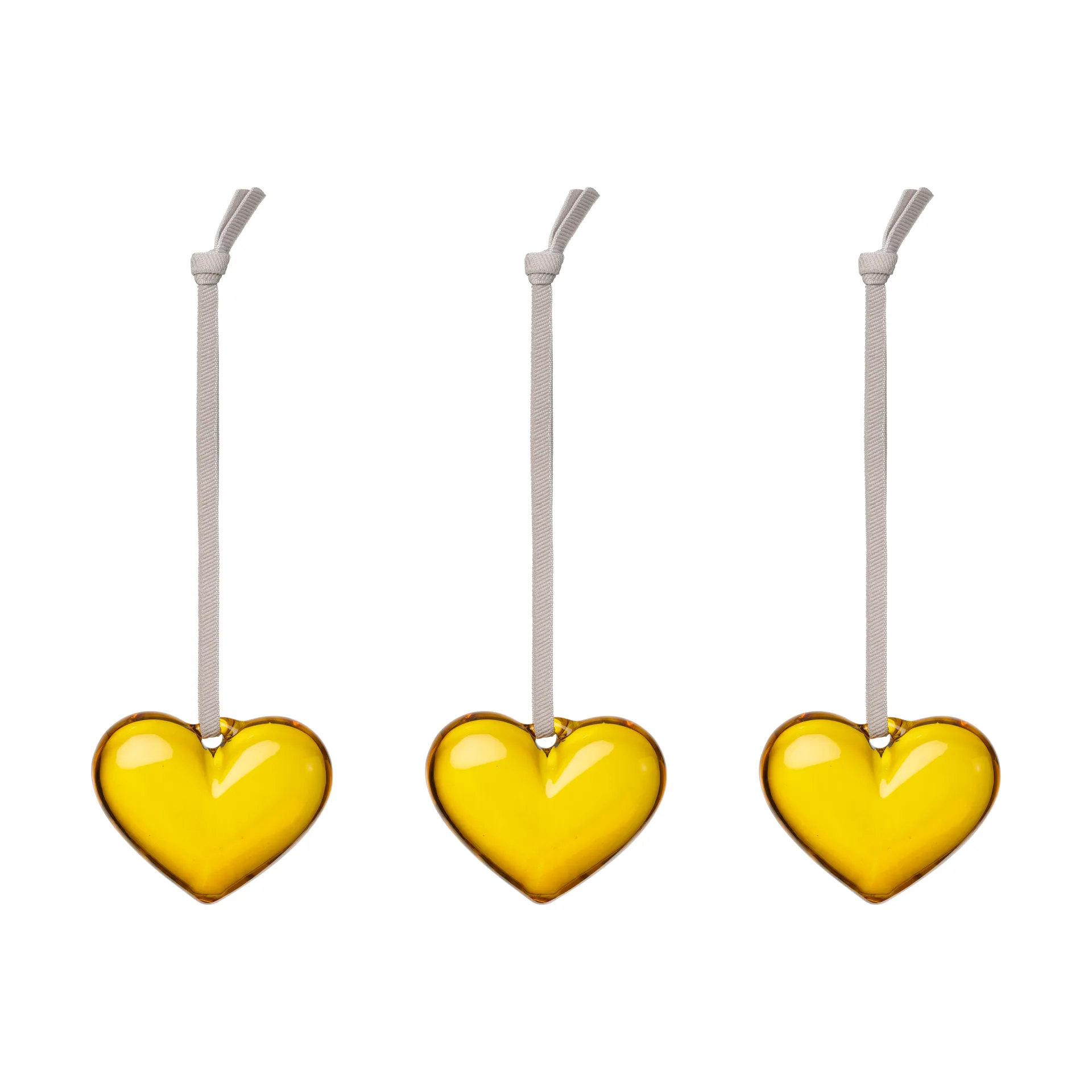Cuore in vetro Iittala, Giallo, 5 cm, confezione da 3 Iittala