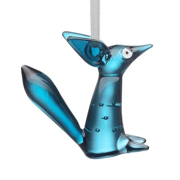 Decorazione in vetro Vulpes 8 cm - Blu acciaio - Iittala