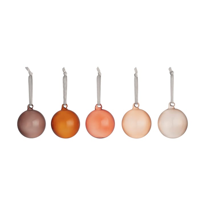 Pallina di Natale Iittala in vetro 80 mm, 5 pezzi - Marrone - Iittala