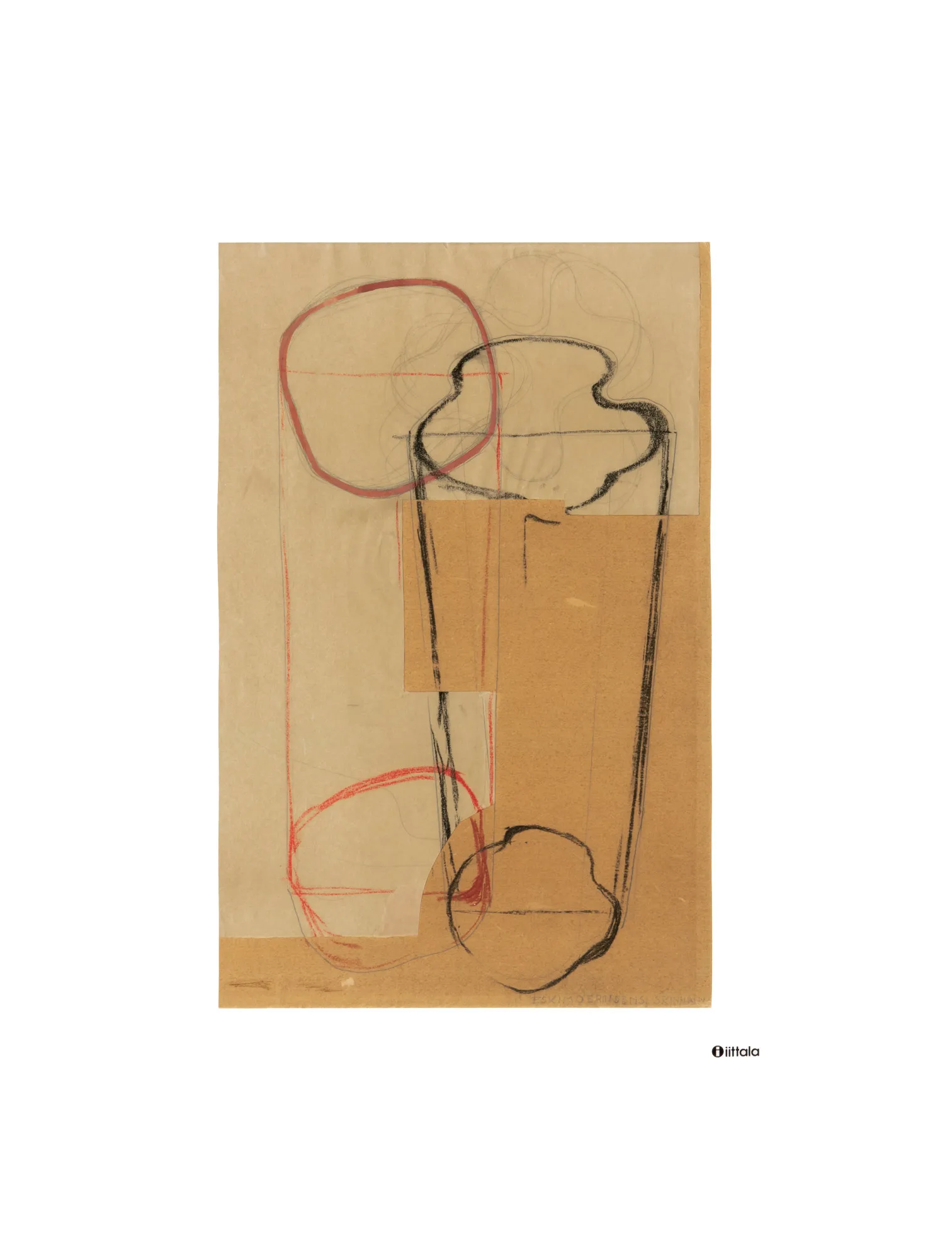 Poster Aalto art Sketch brown, 50x70 cm Iittala