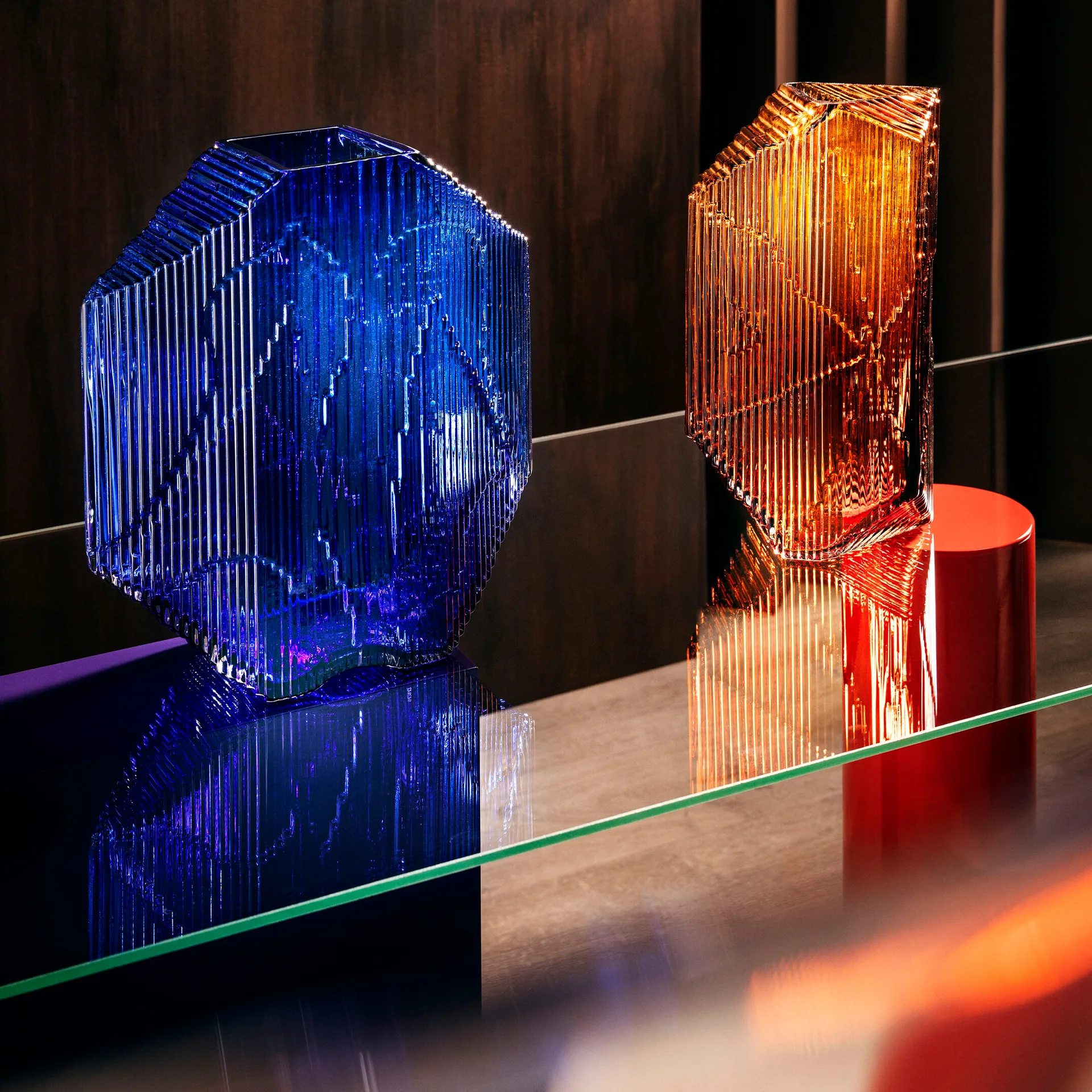 Scultura in vetro Kartta 33,5 cm, ultramarine blue Iittala