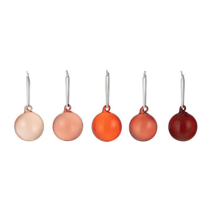 Sfera di Natale Iittala in vetro 40 mm, 5 pezzi, Rosso Iittala