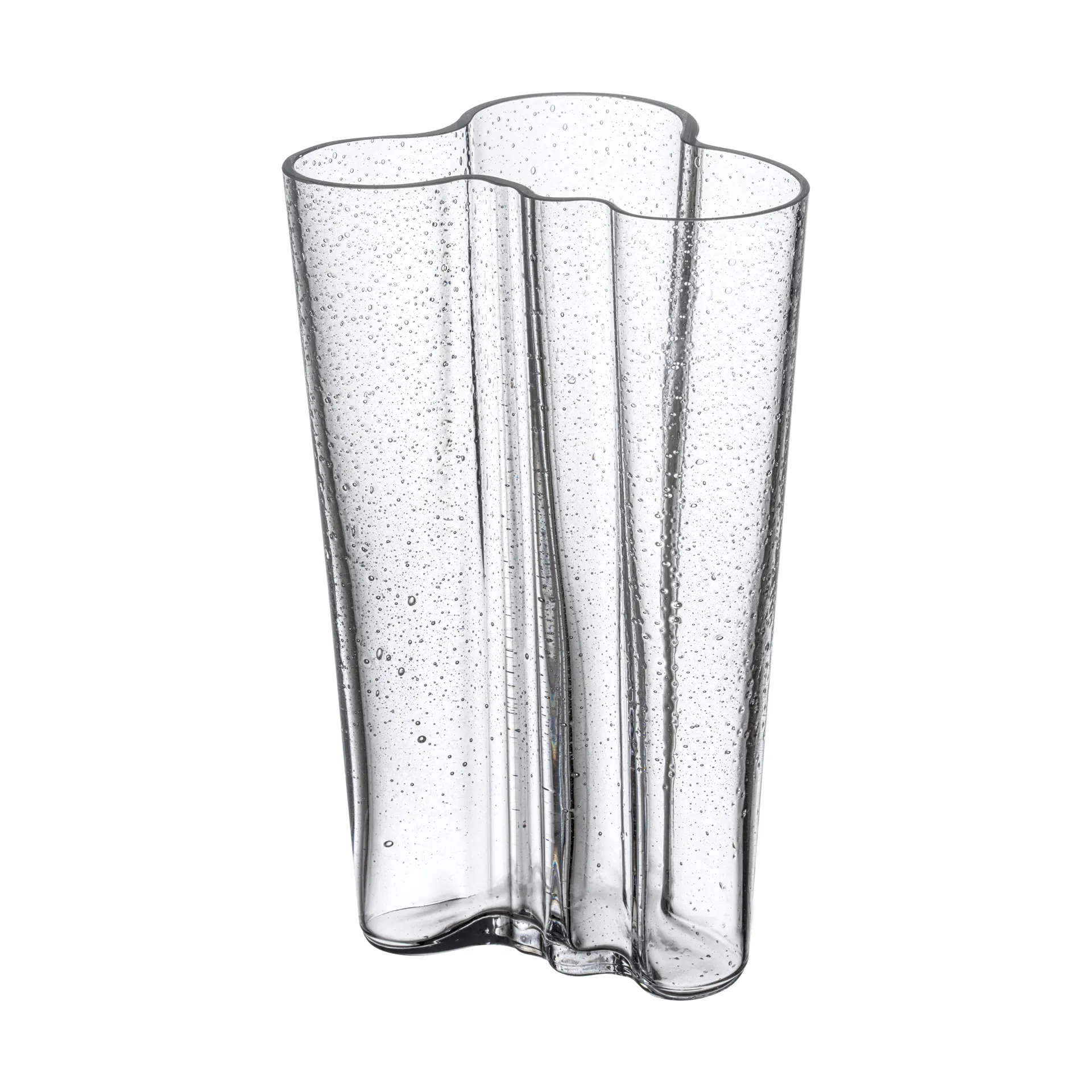 Vaso Iittala Alvar Aalto 200 mm, Bicchiere a bolle trasparente, edizione anniversario Iittala