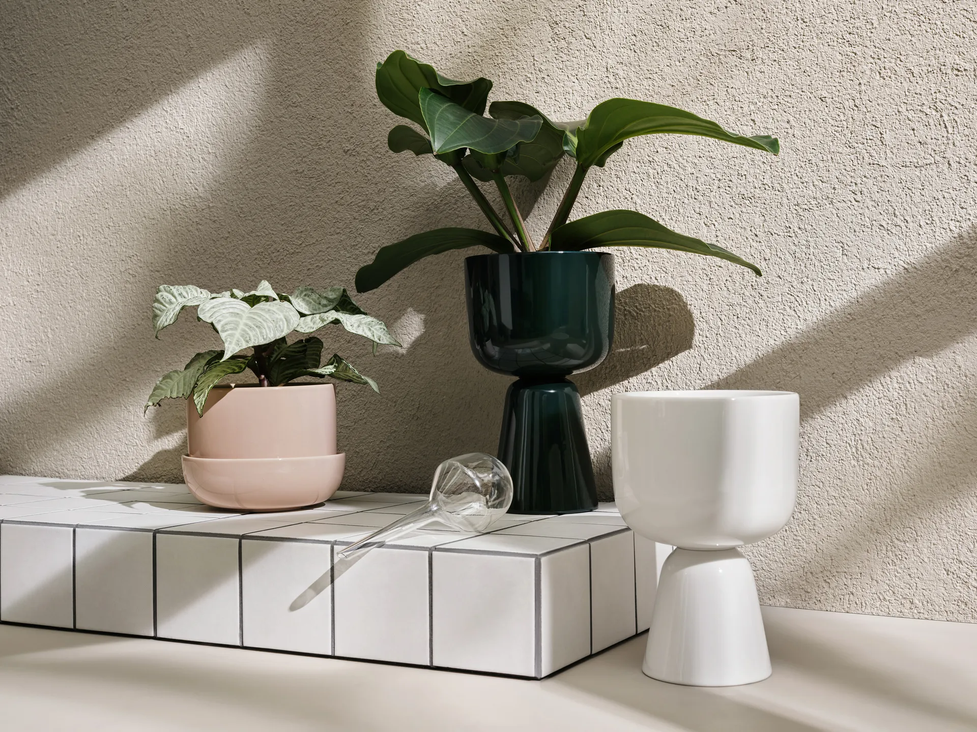 Vaso Nappula con sottovaso 130x170 mm, Beige Iittala