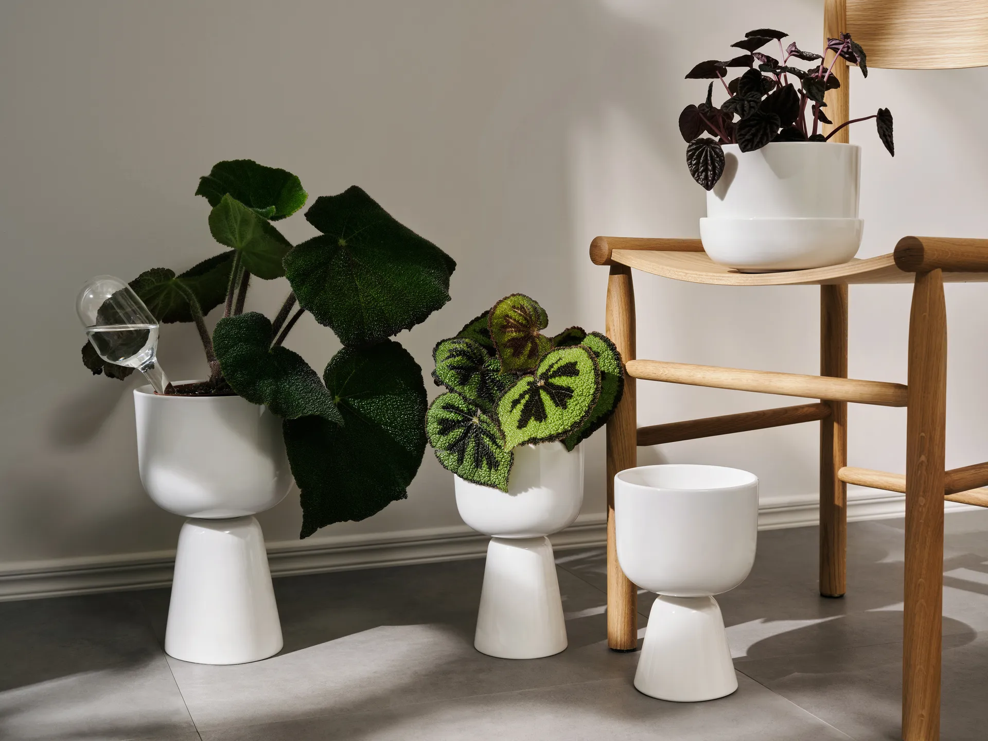 Vaso Nappula con sottovaso 130x170 mm, Bianco Iittala