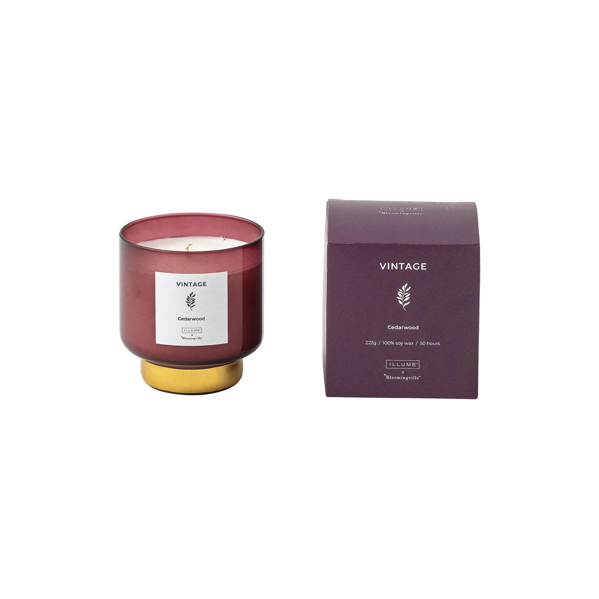 Candela profumata Cedarwood Vintage, 222 g Illume x Bloomingville