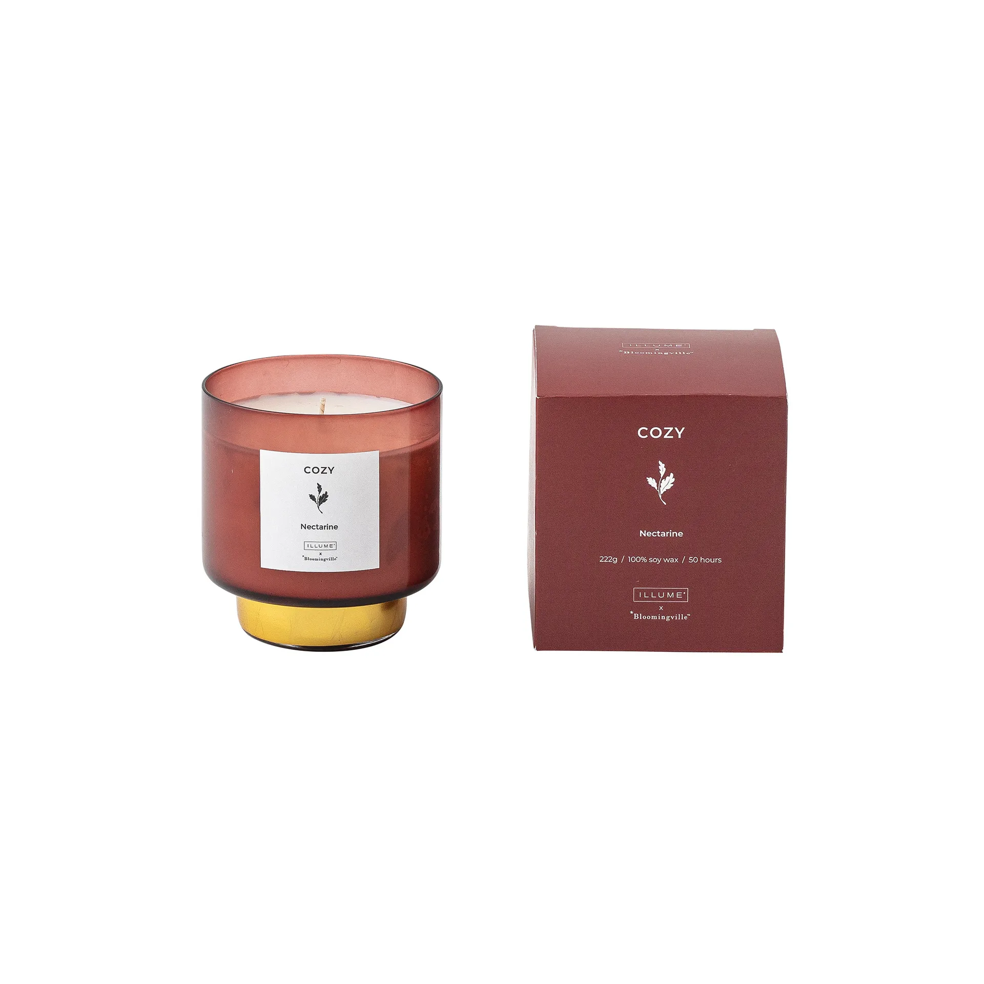 Candela profumata Cozy Nectarine , 222 g Illume x Bloomingville