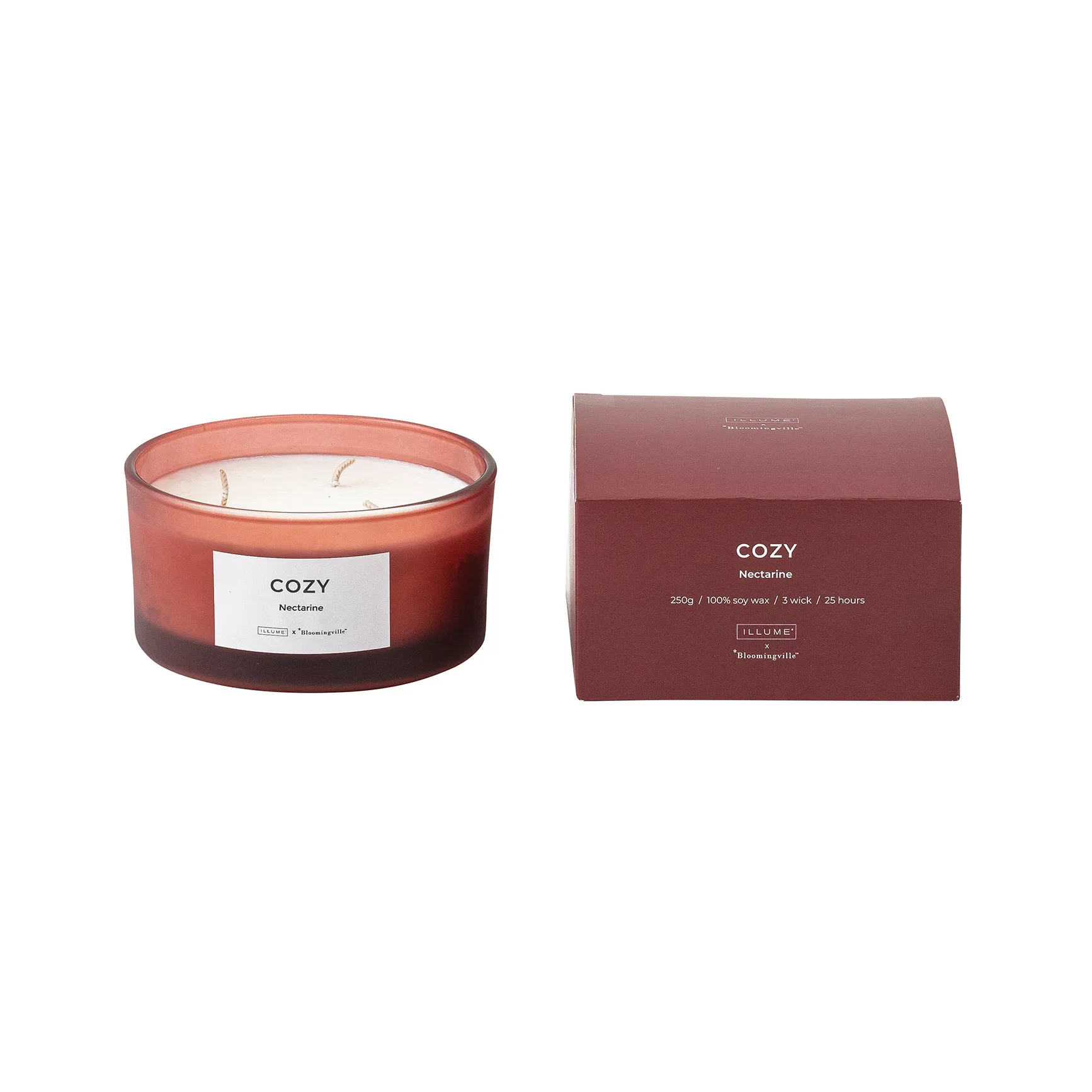 Candela profumata Cozy Nectarine , 250 g Illume x Bloomingville