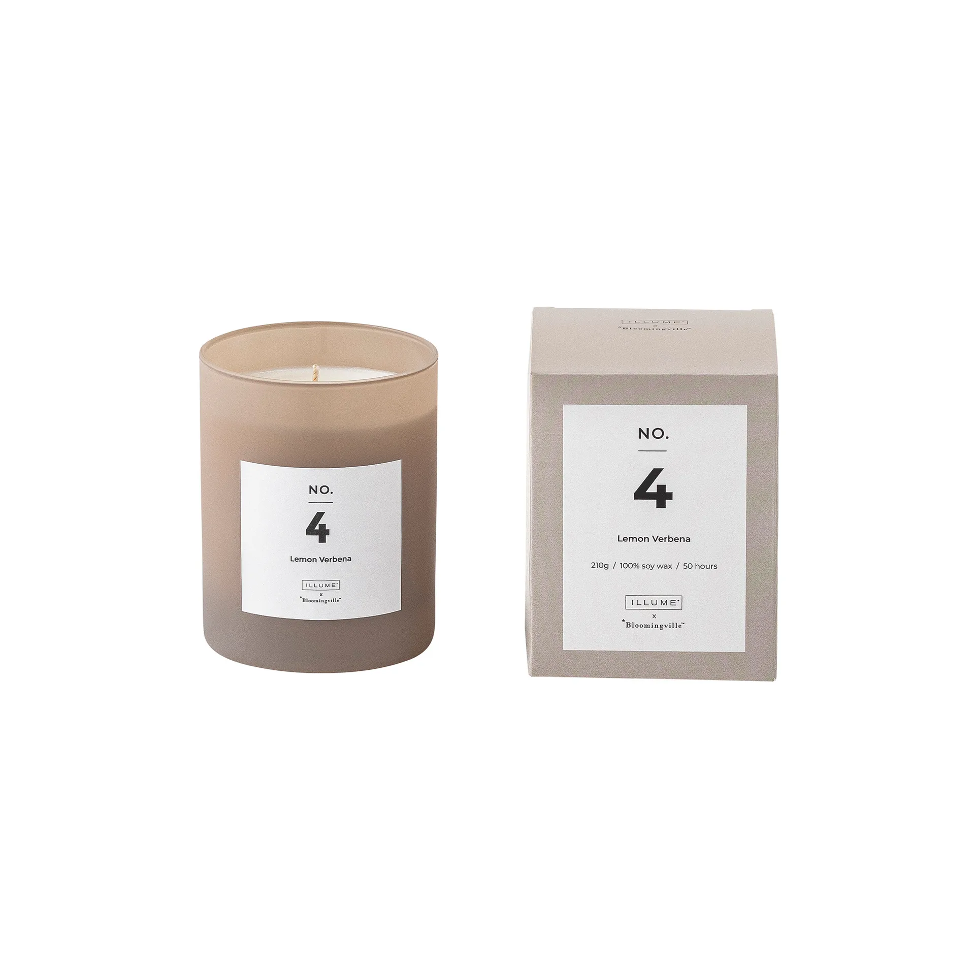 Candela profumata NO. 4 Lemon Verbena, 200 g + giftbox Illume x Bloomingville