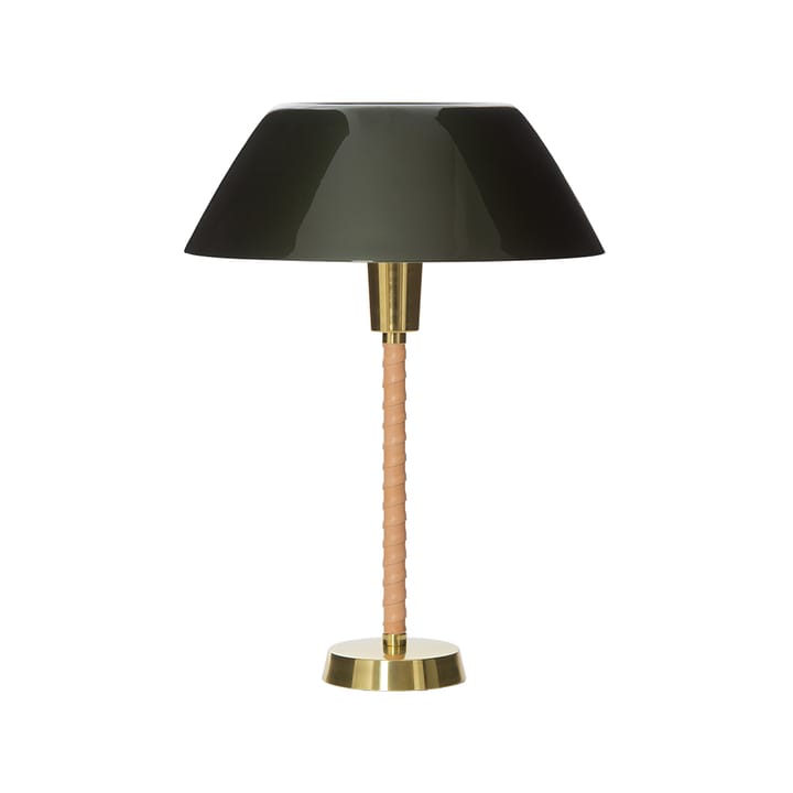 Lampada da tavolo Senator - verde, struttura in pelle e ottone - Innolux