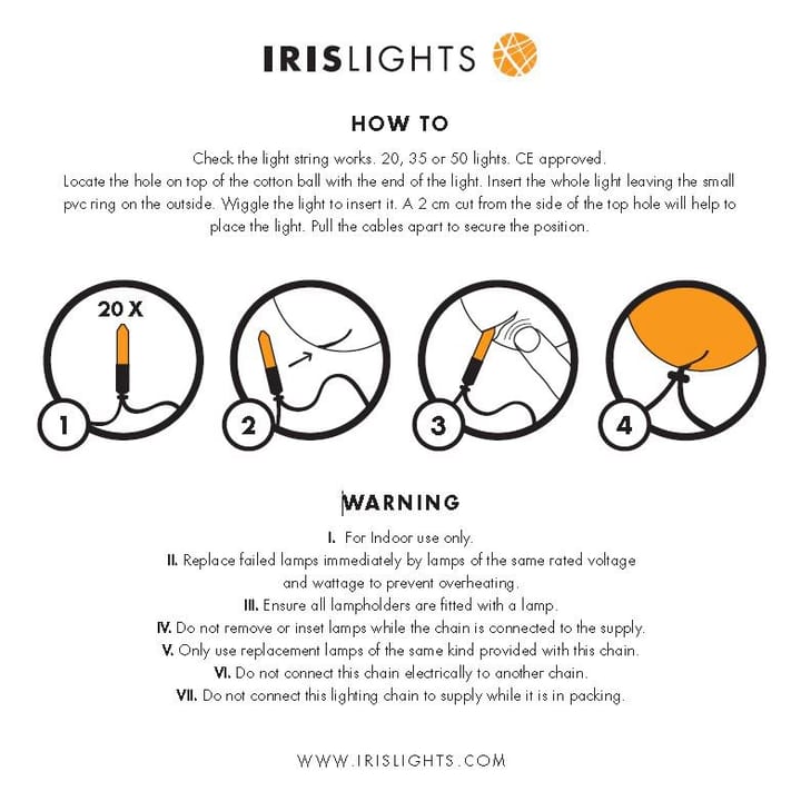 Filo di luci Irislights Birdie - 35 sfere - Irislights