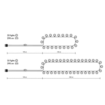 Filo di luci Irislights Extra  - 20 sfere - Irislights