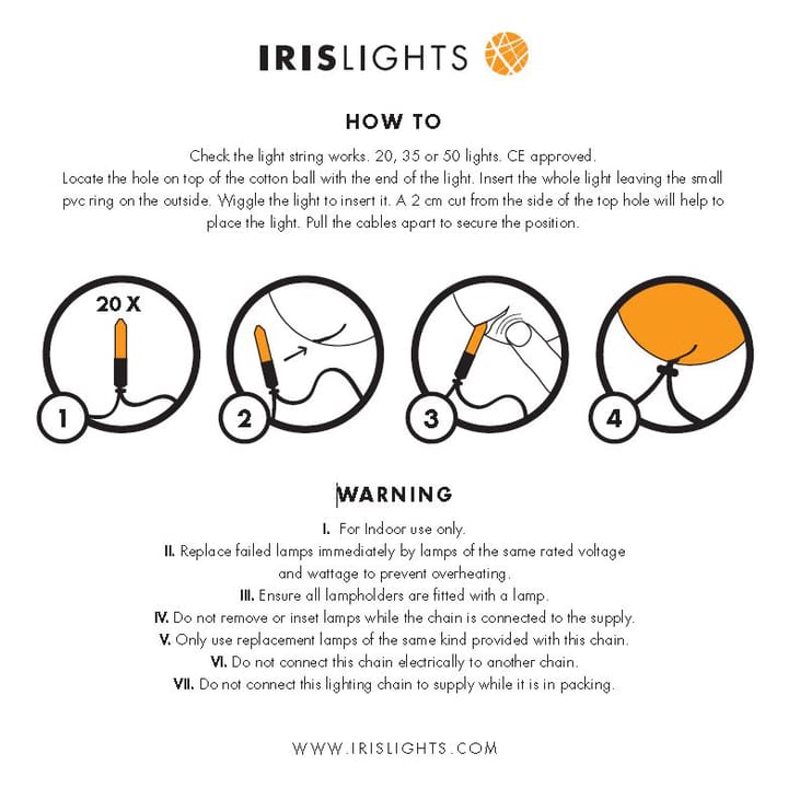 Filo di luci Irislights moonlight - 20 sfere - Irislights