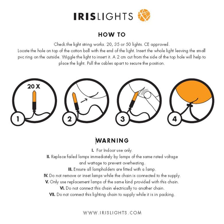 Filo di luci Irislights New Day - 20 sfere - Irislights