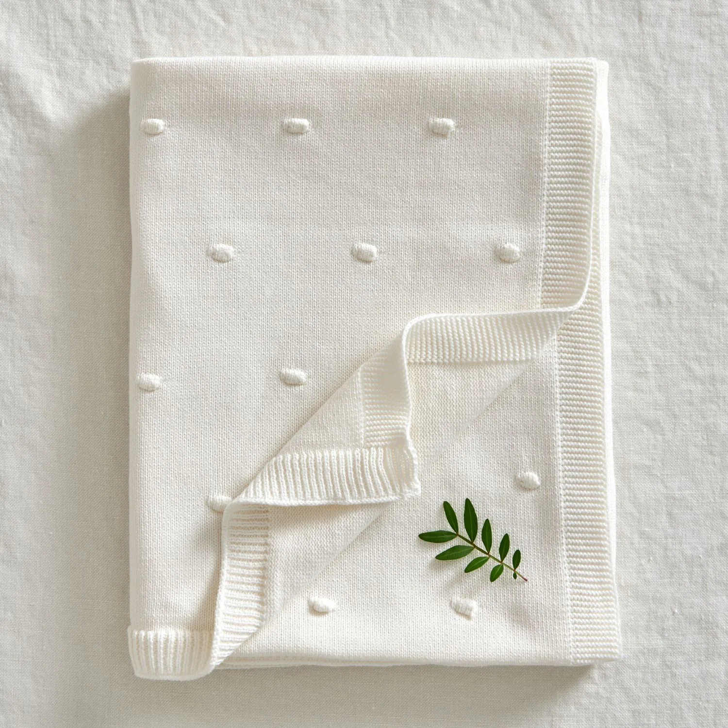 Coperta per neonati lavorata a maglia Bubble 80x100 cm, Perla Jack o Juno