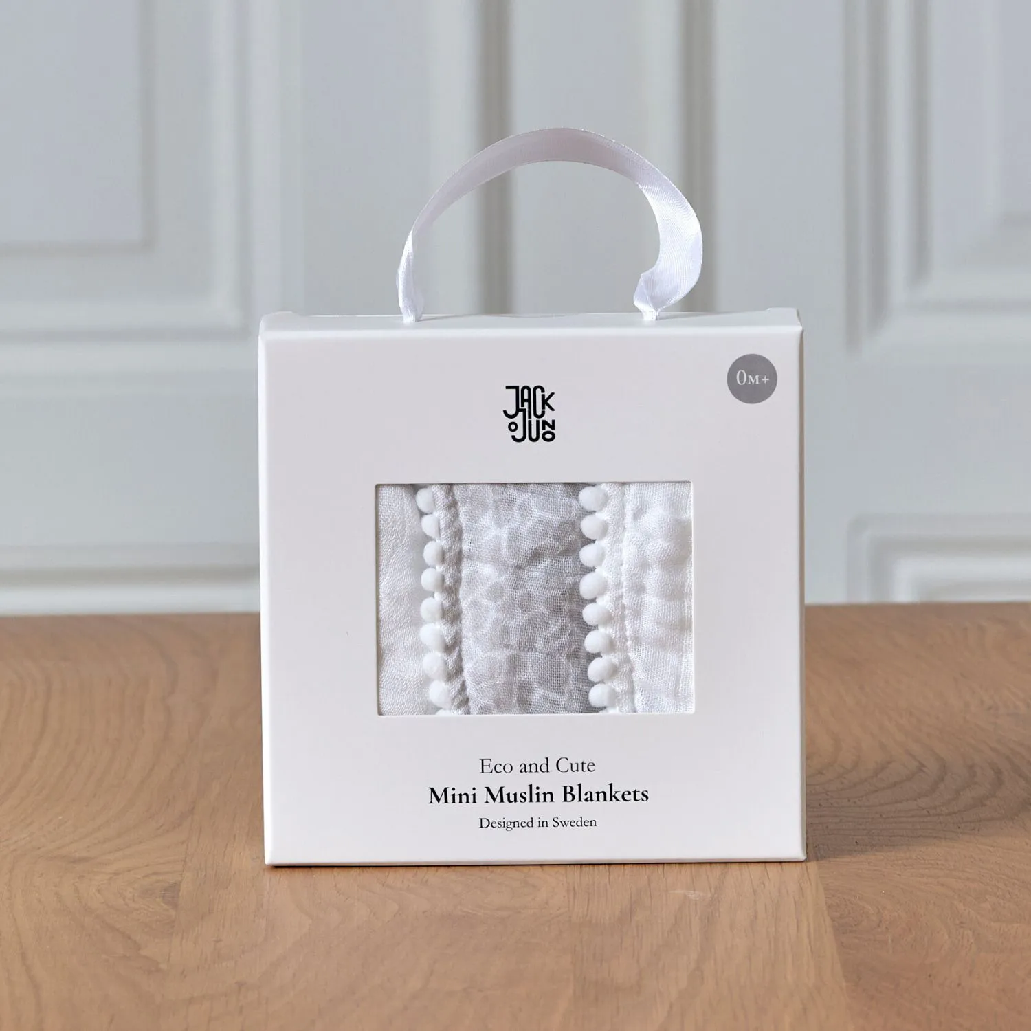 Copertina Pom Pom 40x40 cm confezione da 3, Pearl & Giraffe grigio Jack o Juno