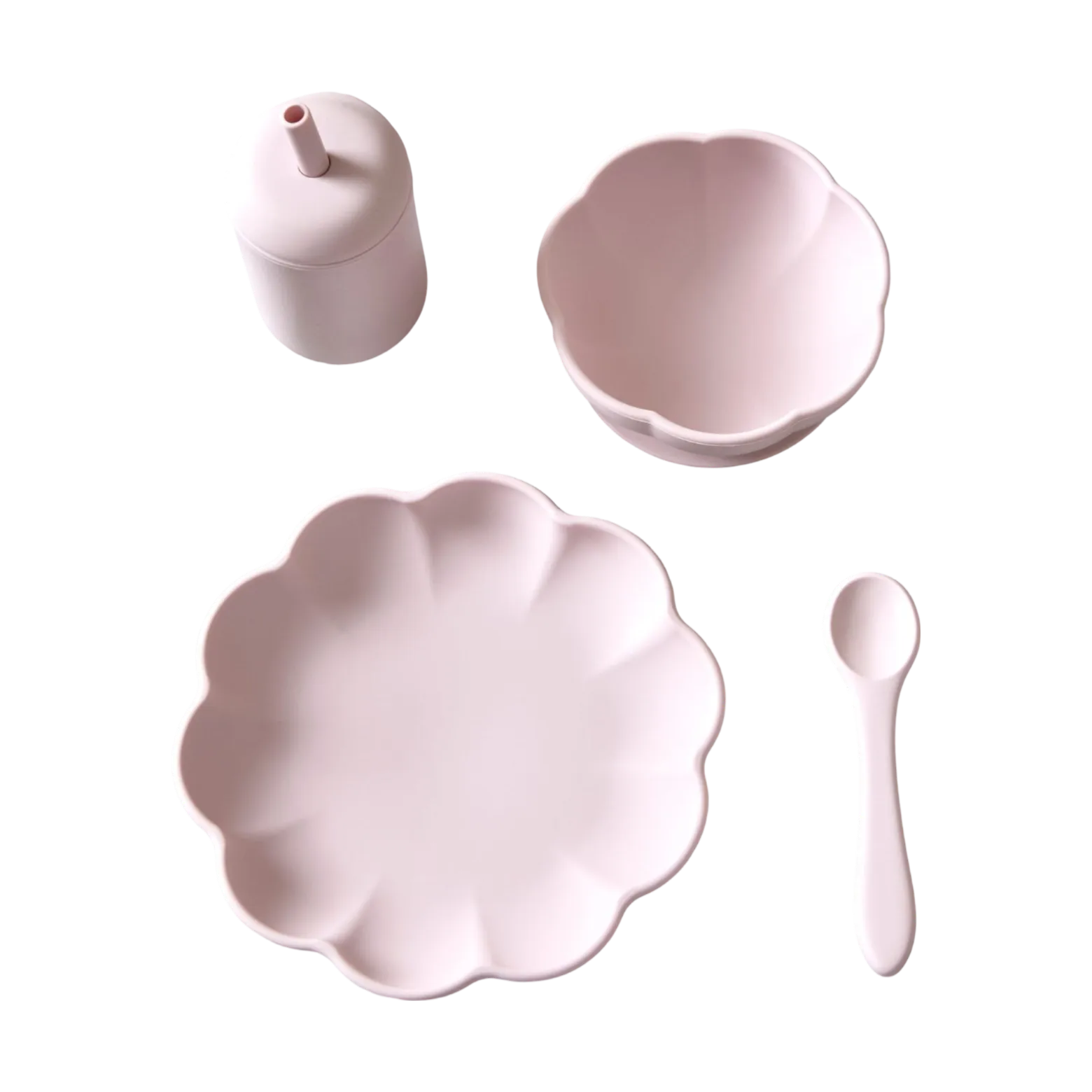 Set da tavola per bambini Little Poppy 4 pezzi, Rosa chiaro Jack o Juno