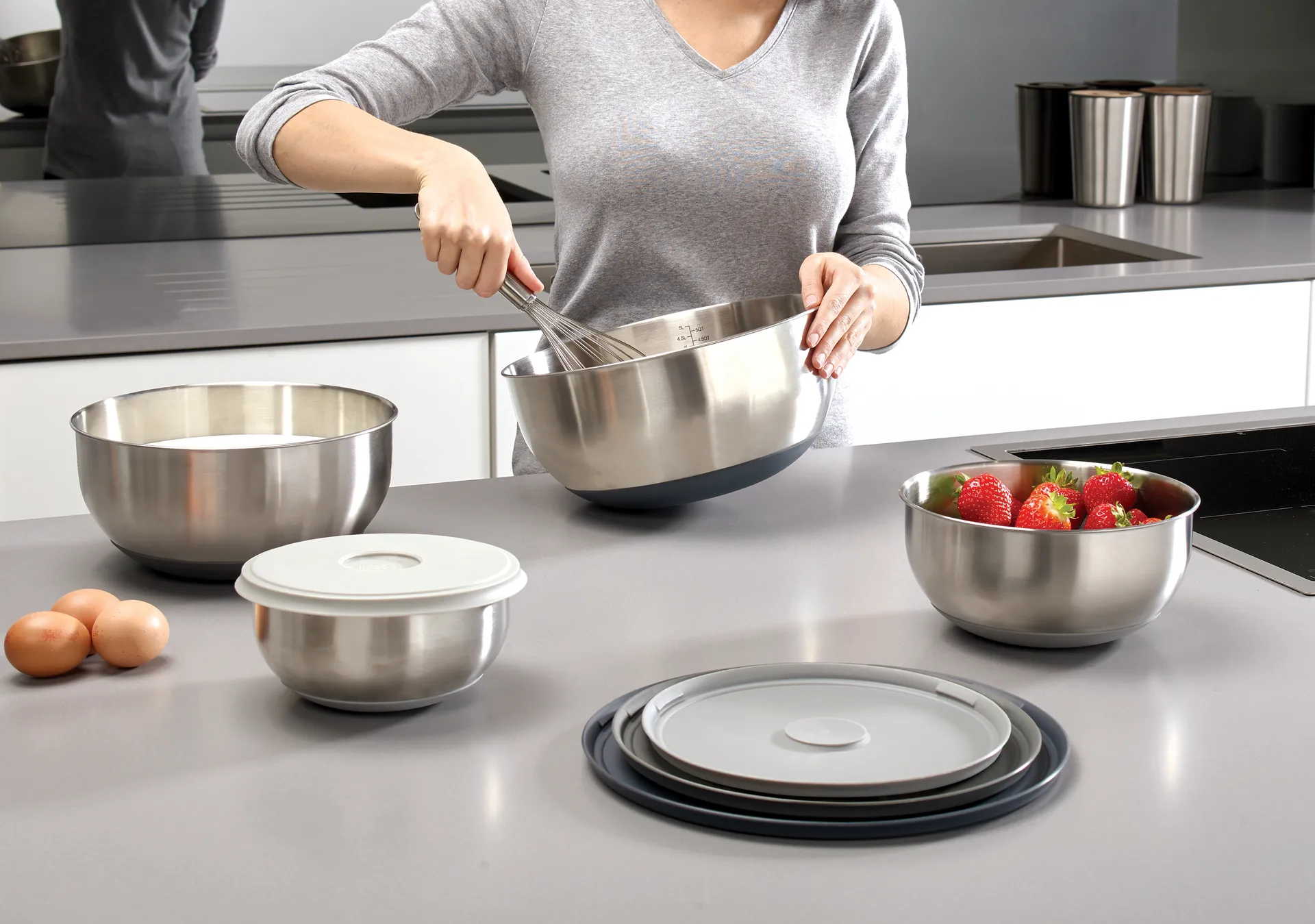 Ciotole Nest prep & store 8 pezzi, Acciaio Joseph Joseph