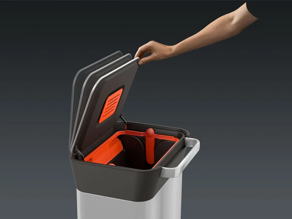 Secchio compattatore con pedale Joseph Joseph Titan 30 L, Acciaio inossidabile Joseph Joseph