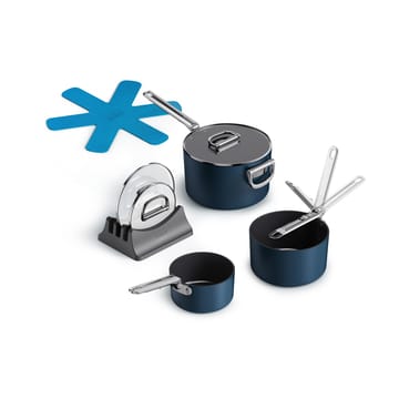Set di pentole antiaderenti Space 8 pezzi - Blu - Joseph Joseph