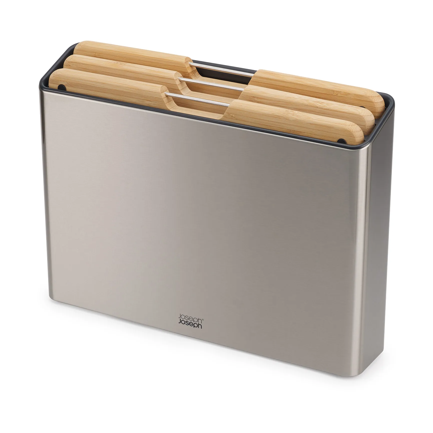 Set di taglieri in acciaio Folio - 3 pezzi, Bambù-Acciaio Joseph Joseph