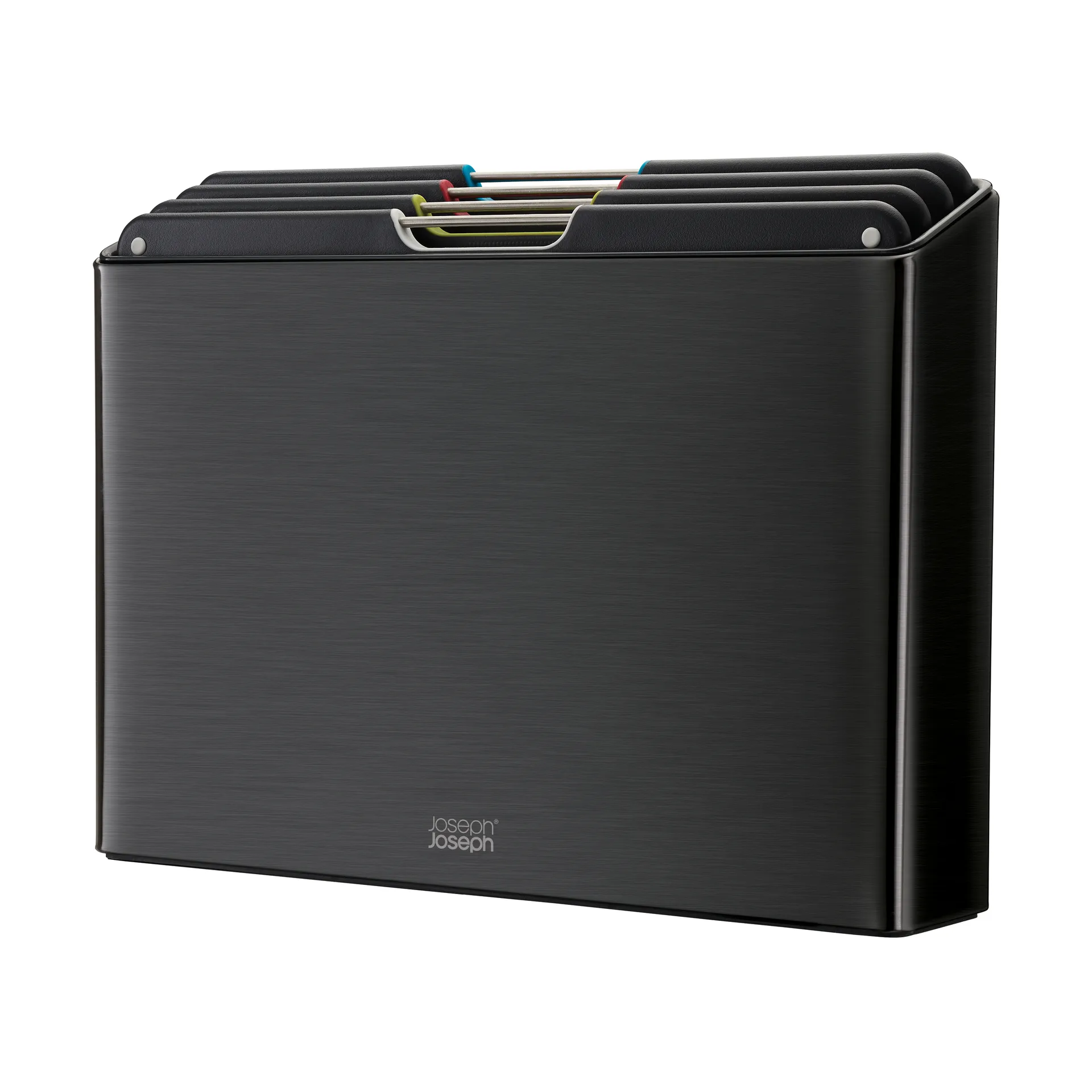 Set di taglieri in acciaio Folio - 4 pezzi, Nero Joseph Joseph