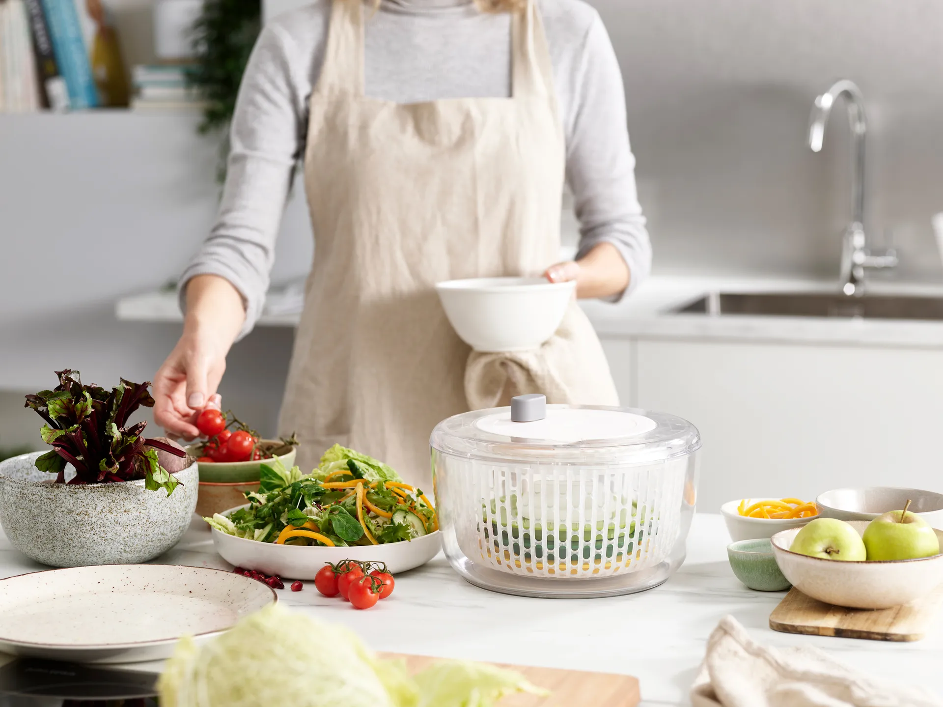 Set di utensili per insalata Multi prep 4 pezzi, Trasparente Joseph Joseph