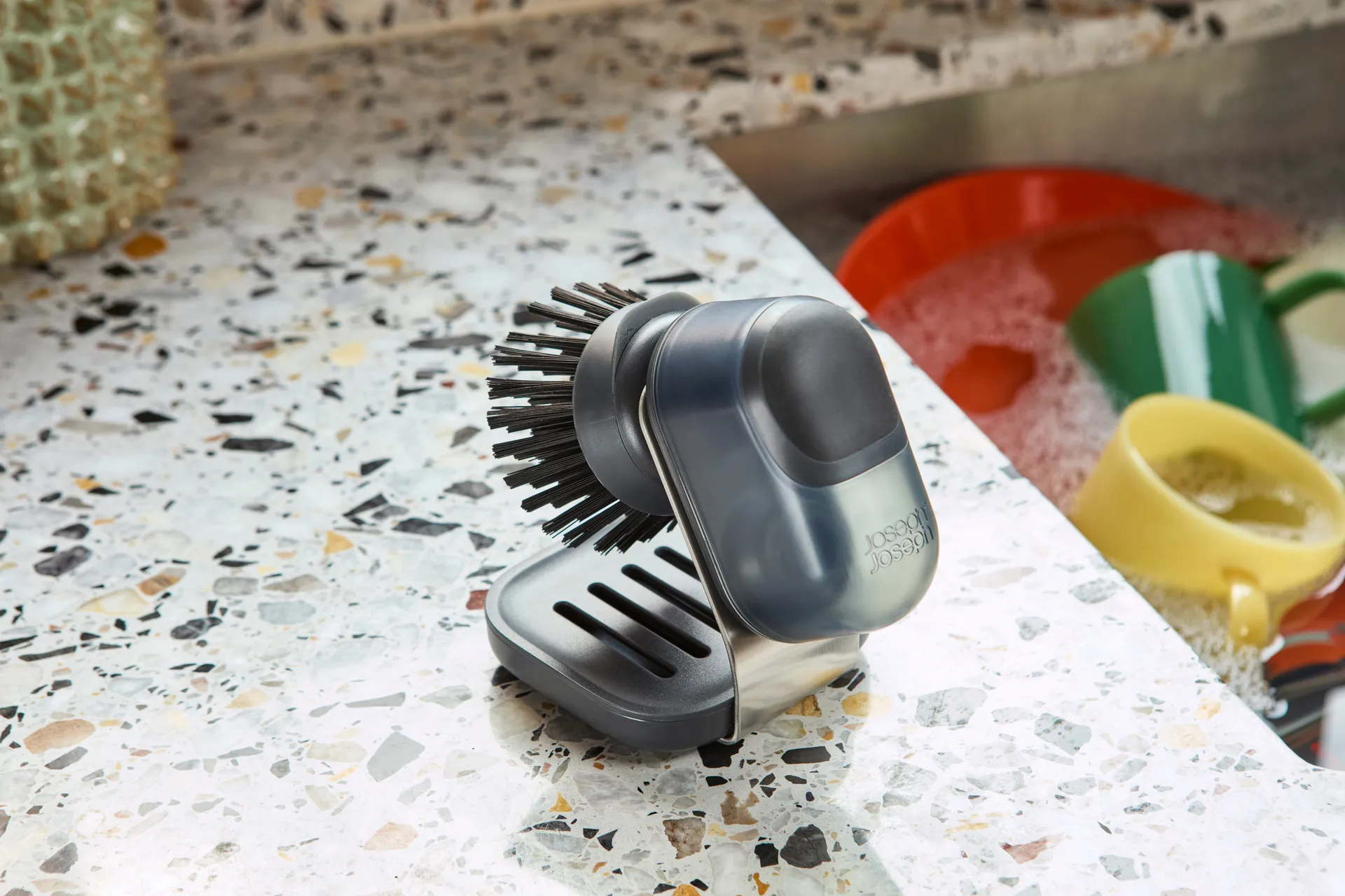 Spazzola con supporto Joseph Joseph Sinktech, Trasparente Joseph Joseph