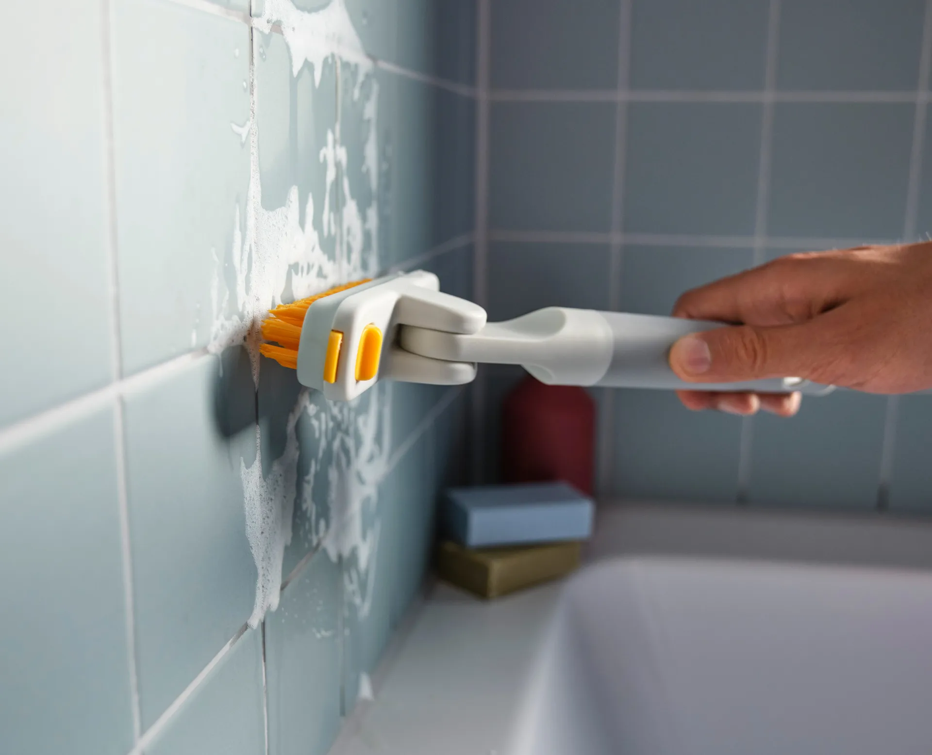 Spazzola per piastrelle 2-in-1 Joseph Joseph Cleantech, Pietra Joseph Joseph