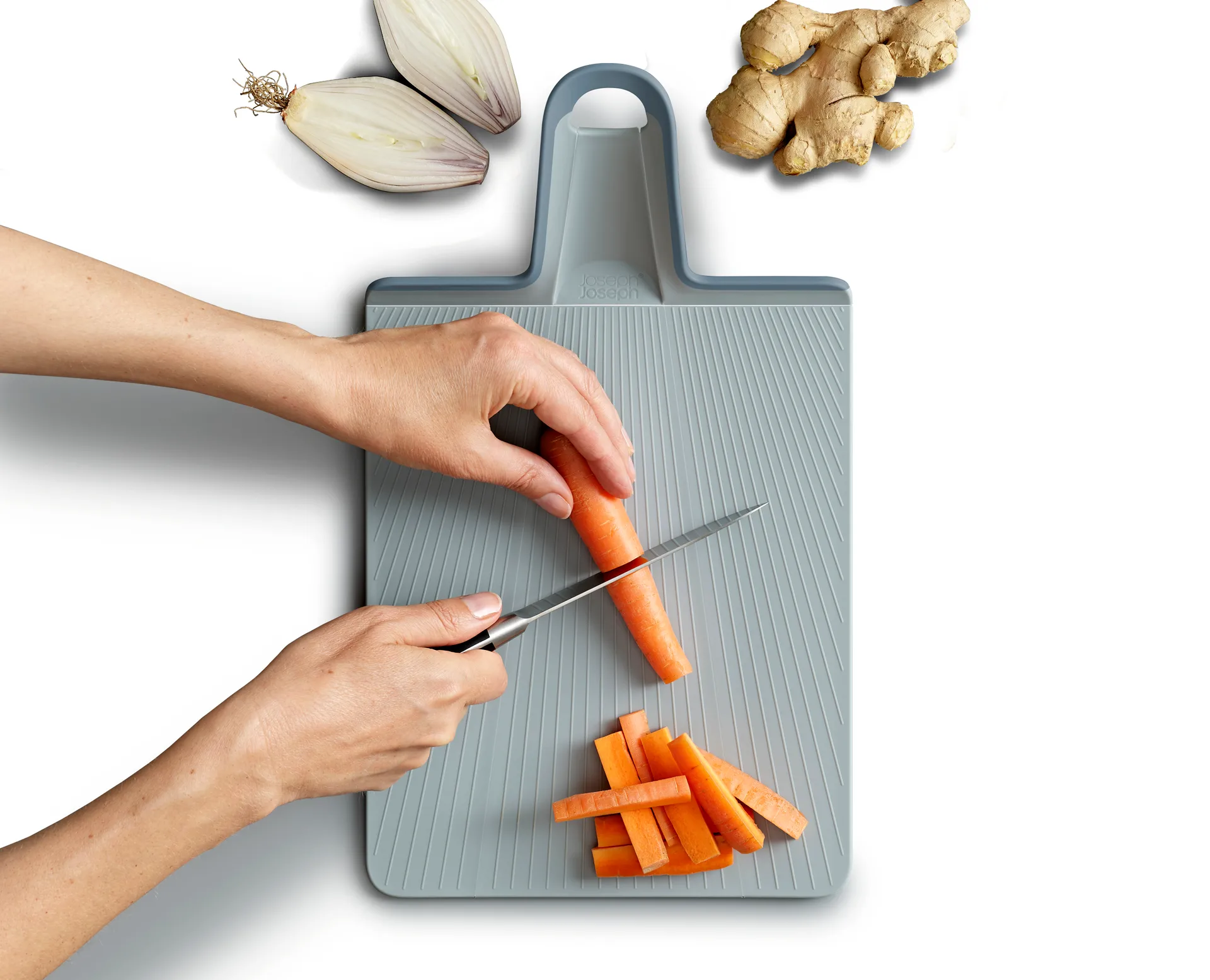 Tagliere Chop2pot plus azzurro, Regolare Joseph Joseph
