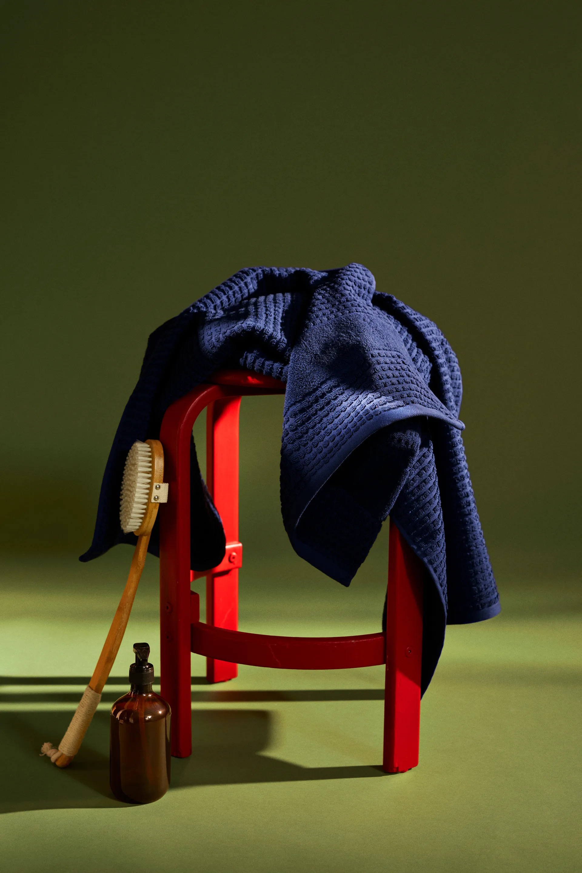 Check asciugamano 50x100 cm, Blu marino Juna