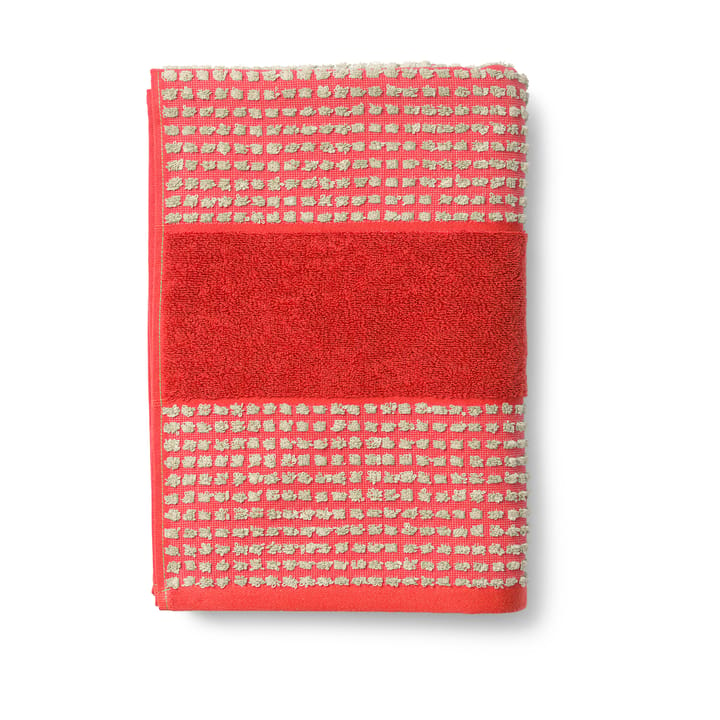 Check asciugamano 70x140 cm - Rosso-sabbia - Juna
