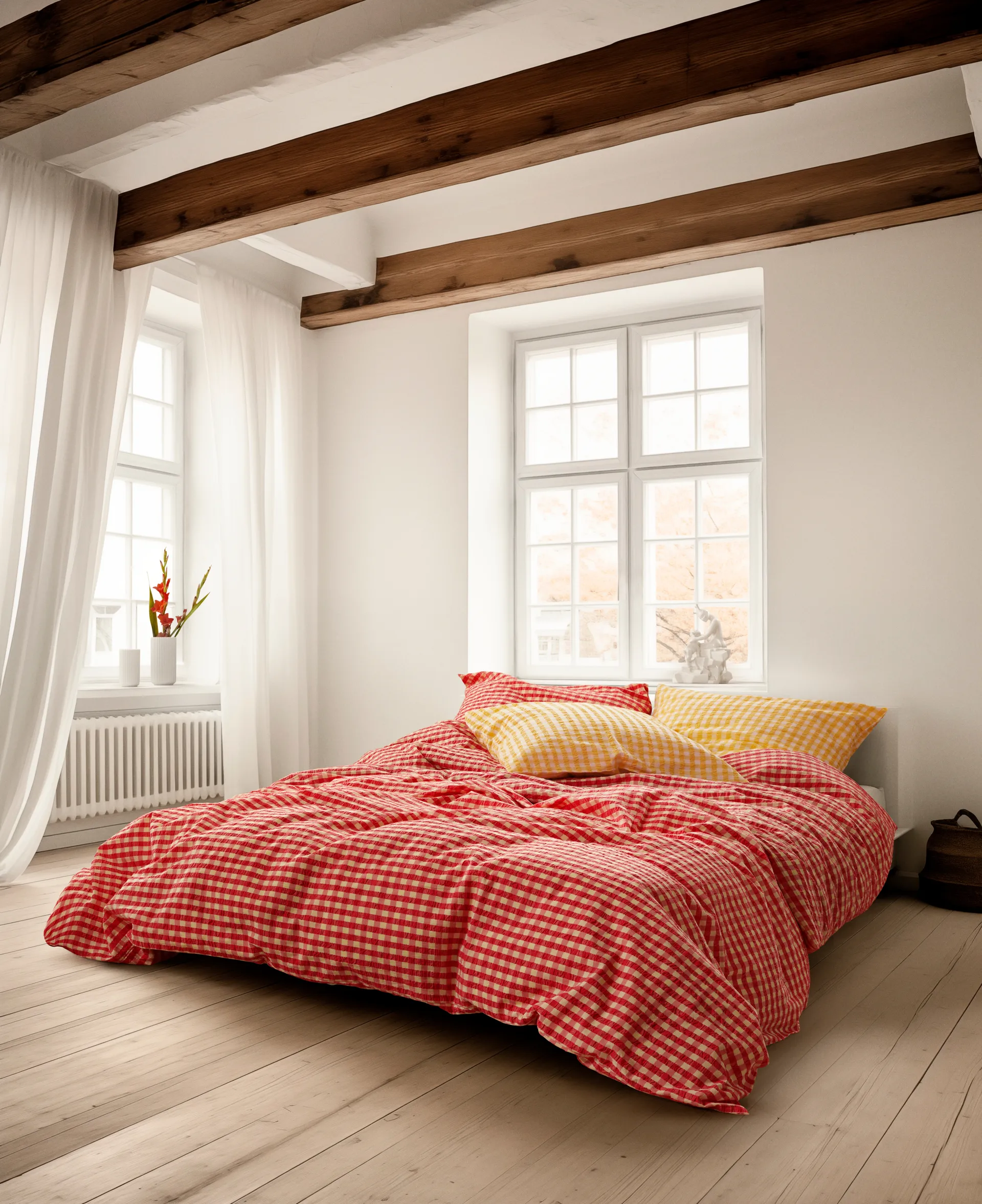 Set da letto Bæk&Bølge 220x220 cm, Rosso-giallo Juna