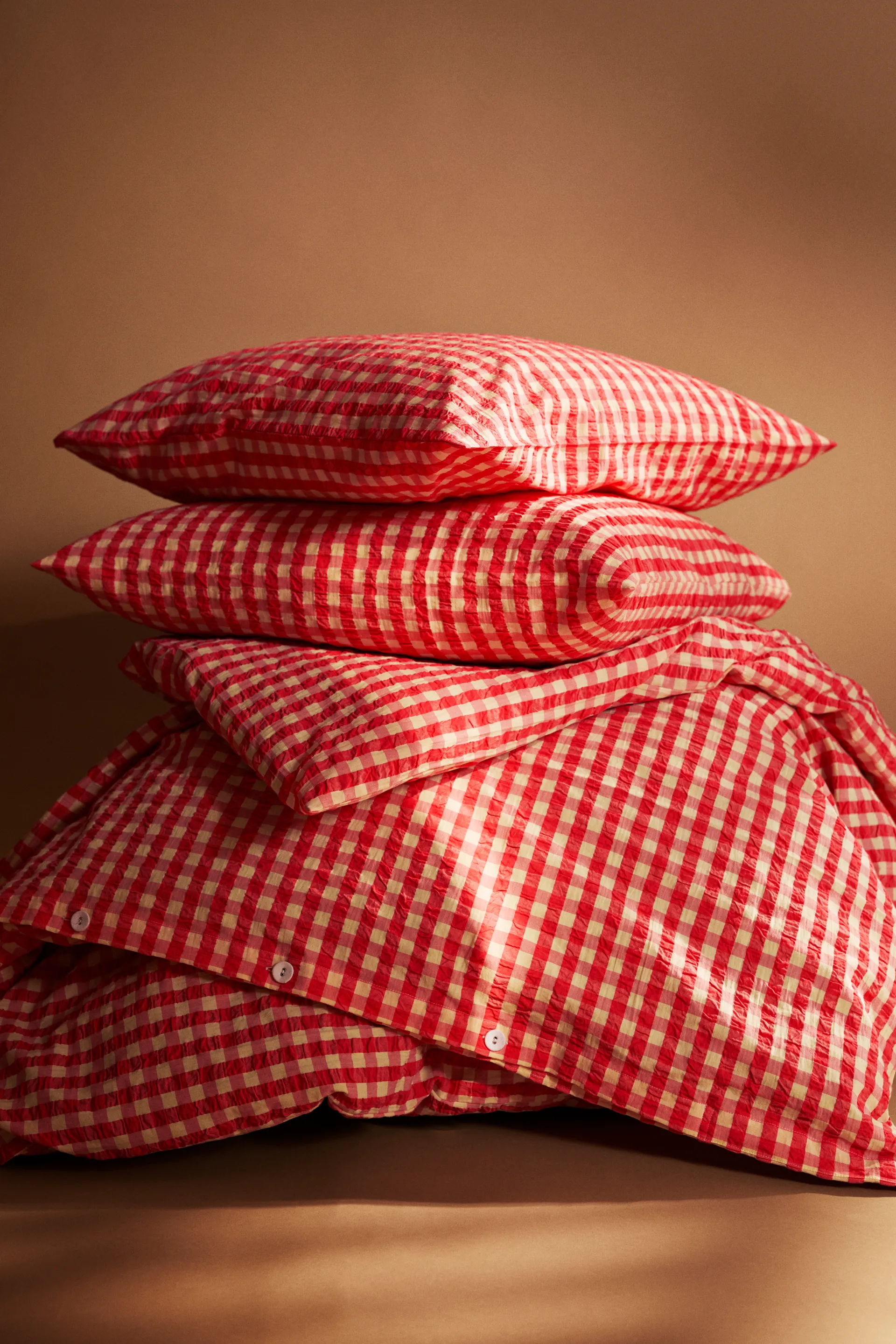 Set da letto Bæk&Bølge 220x220 cm, Rosso-giallo Juna