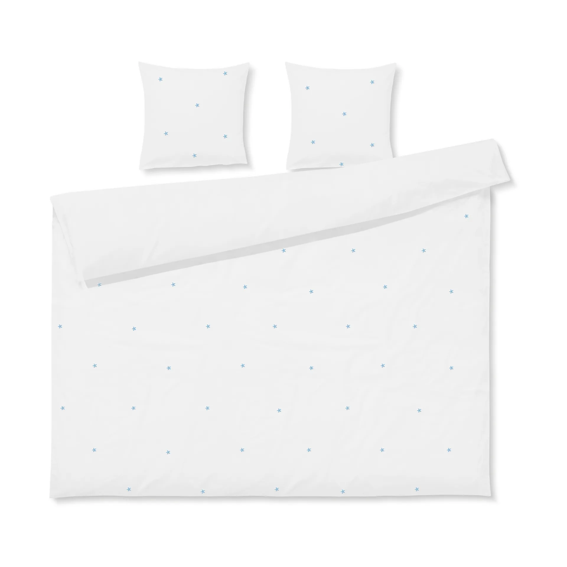 Set da letto Daisy 220x220 cm, Bianco-azzurro Juna