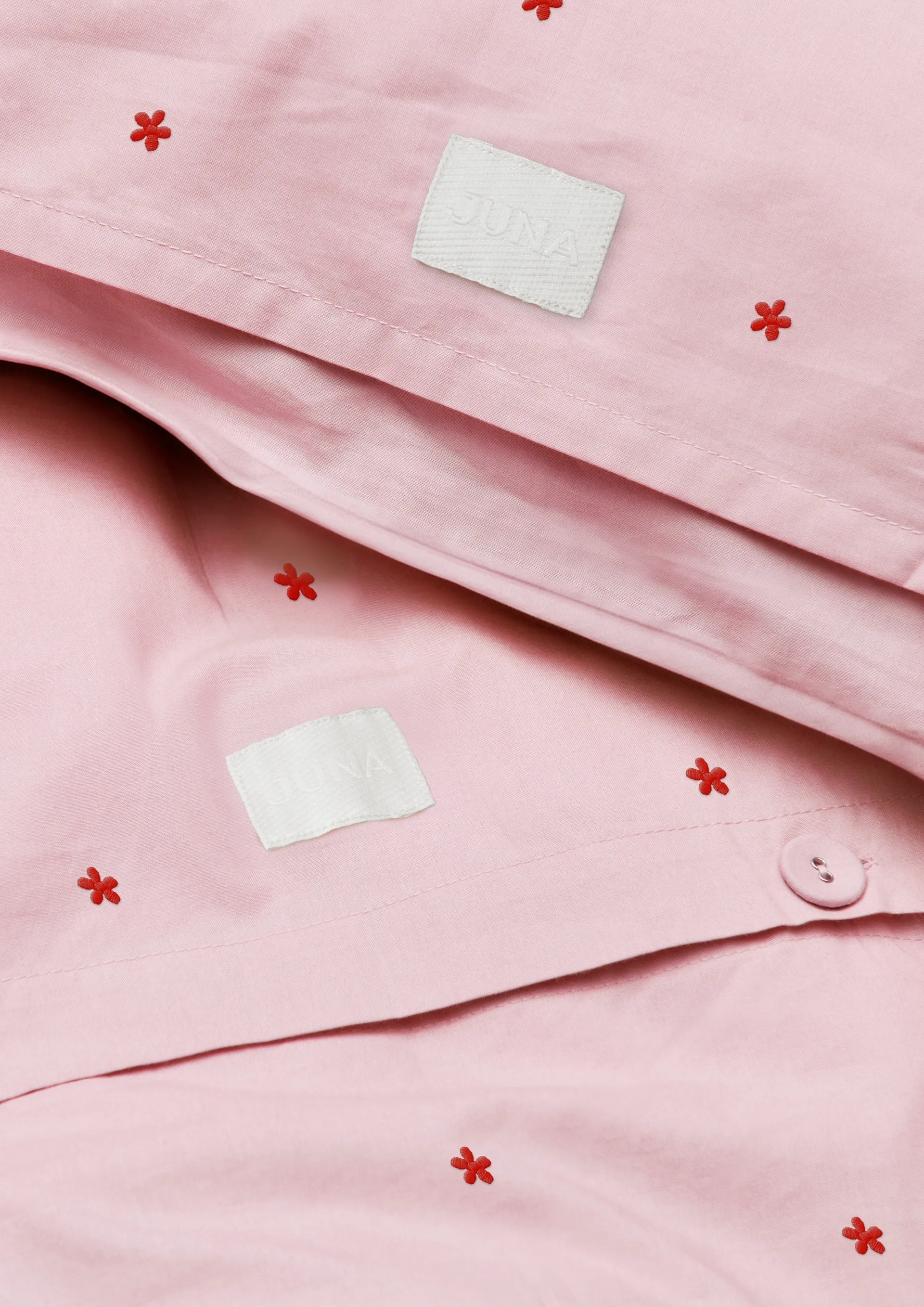 Set da letto Daisy 220x220 cm, Rosa-rosso Juna