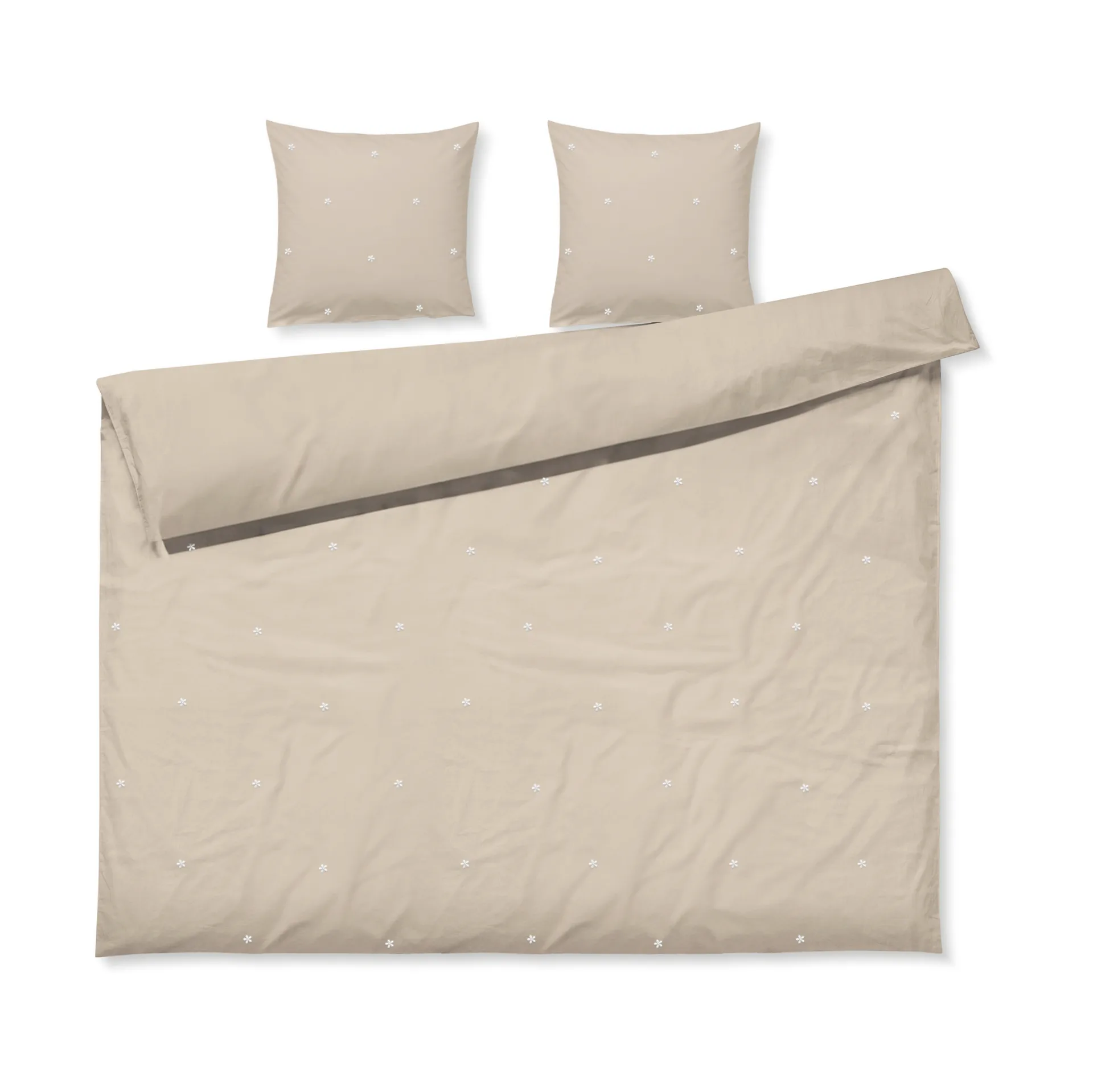 Set da letto Daisy 220x220 cm, Sand-bianco Juna