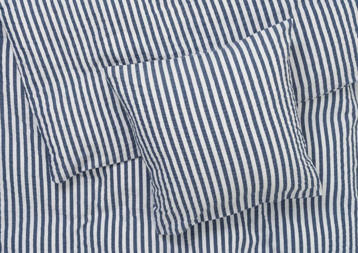 Set letto Bæk&Bølge Lines 220x220 cm - Blu scuro, bianco - Juna