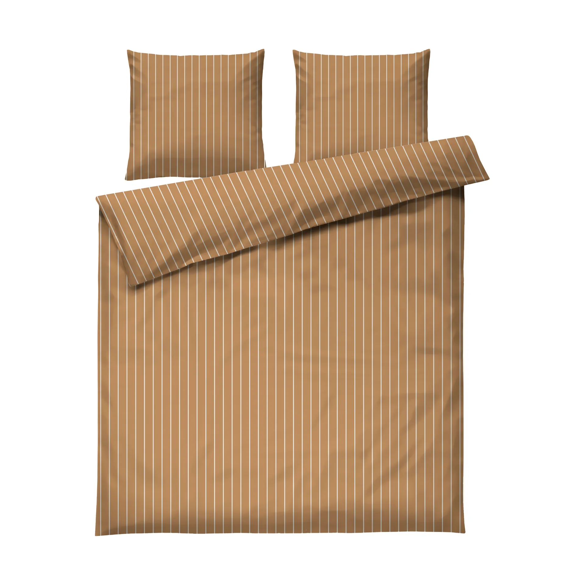 Soft set copripiumino, 220x220/2x50x60 cm, Caramello-offwhite Juna
