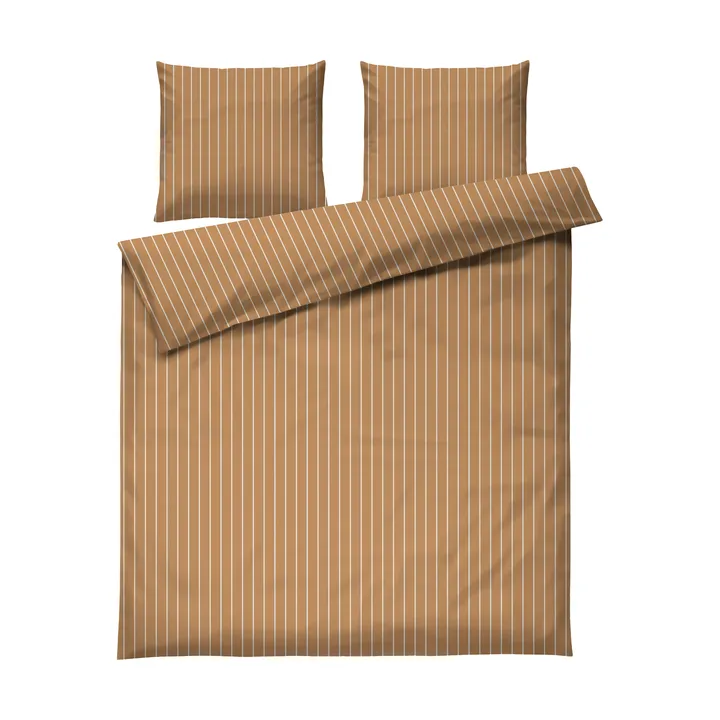Soft set copripiumino, 220x220/2x50x60 cm - Caramello-offwhite - Juna