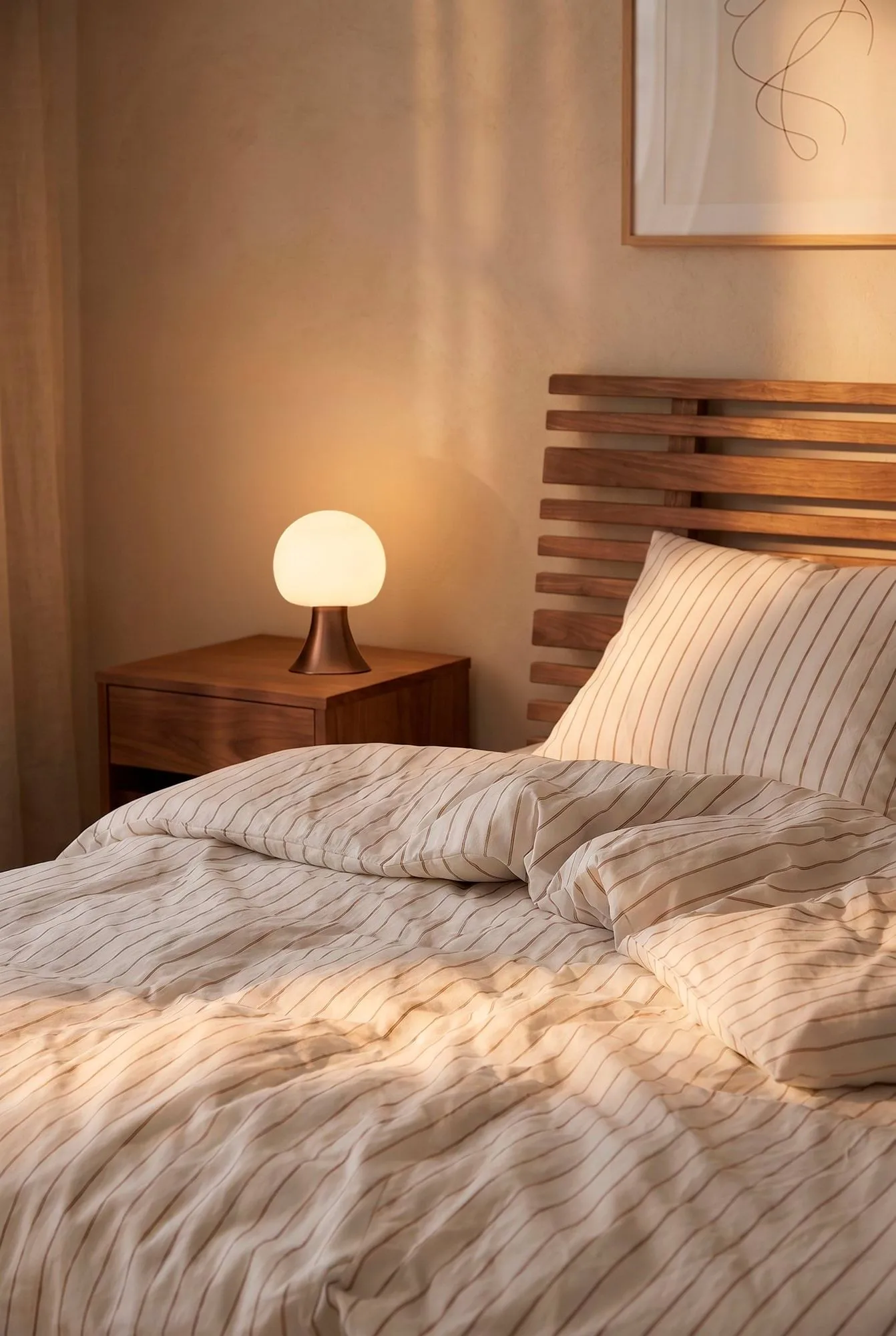 Soft set copripiumino, 220x220/2x50x60 cm, Offwhite-caramello Juna