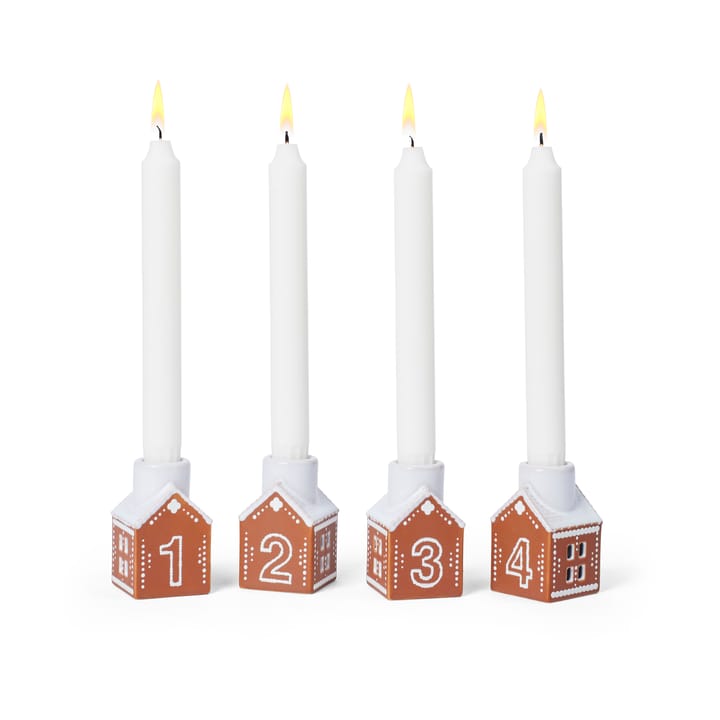 Candelabro dell'Avvento Gingerbread 4 pezzi, Marrone Kähler