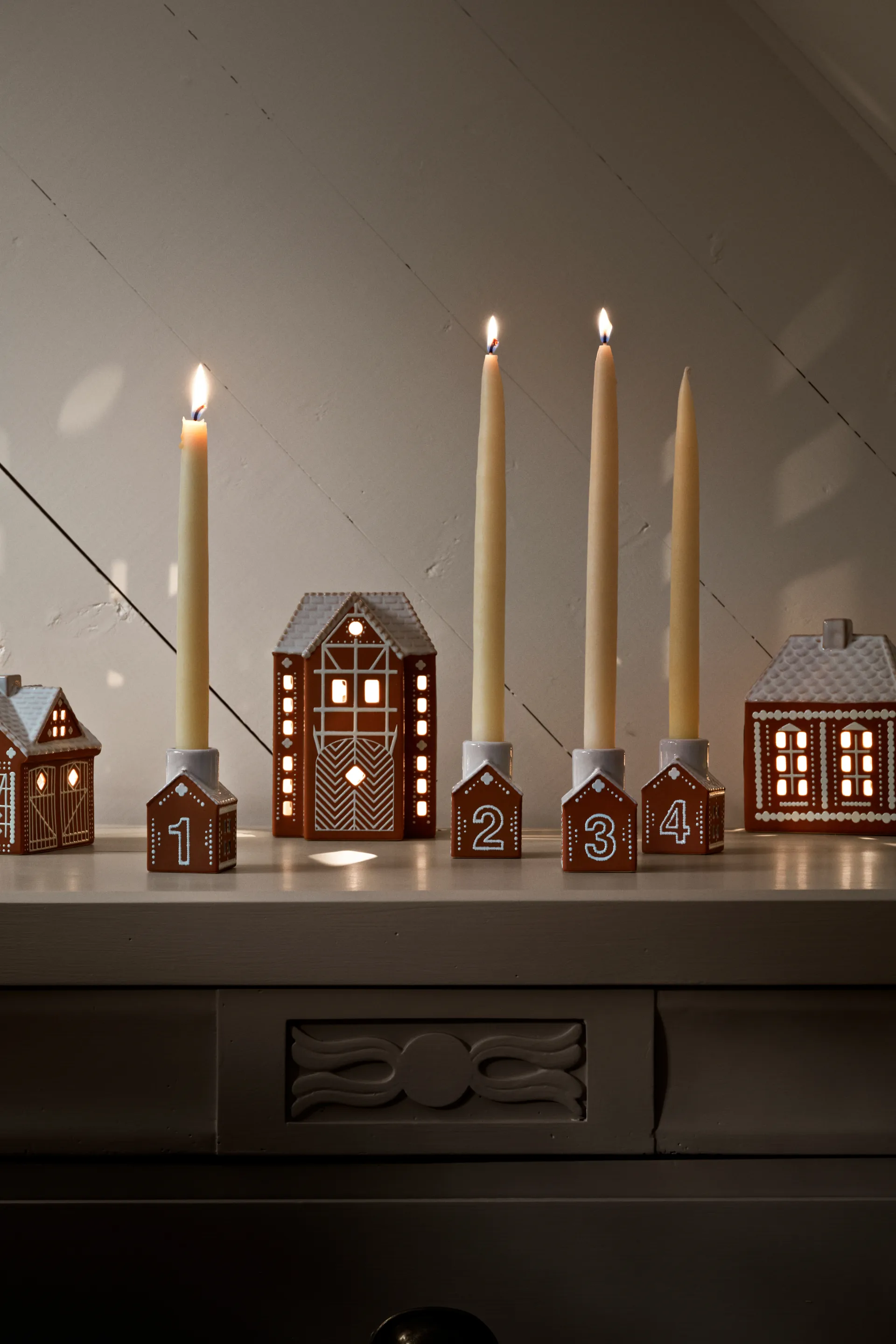 Candelabro dell'Avvento Gingerbread 4 pezzi, Marrone Kähler