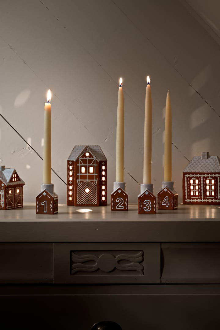 Candelabro dell'Avvento Gingerbread 4 pezzi, Marrone Kähler