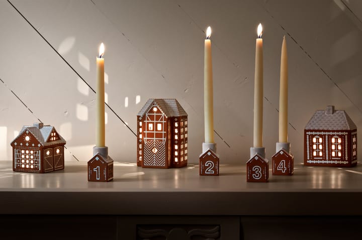 Candelabro dell'Avvento Gingerbread 4 pezzi, Marrone Kähler