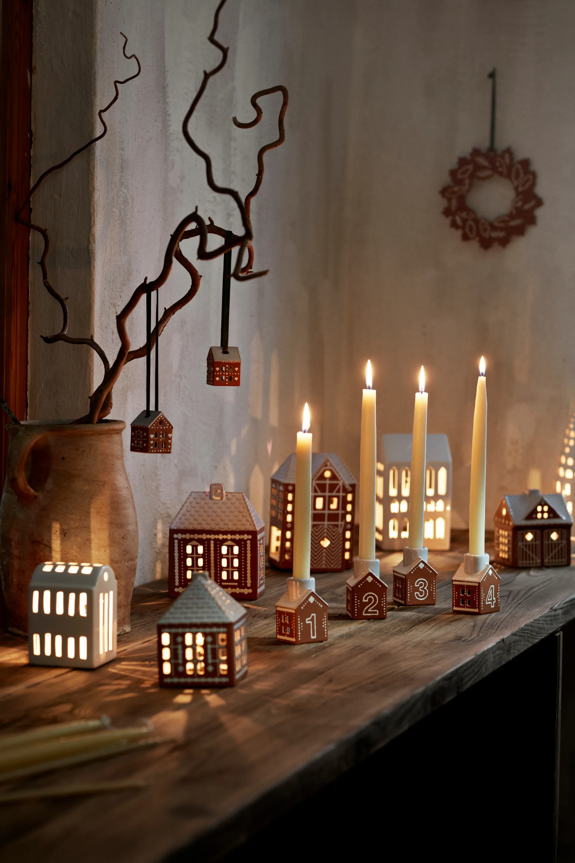 Candelabro dell'Avvento Gingerbread 4 pezzi, Marrone Kähler
