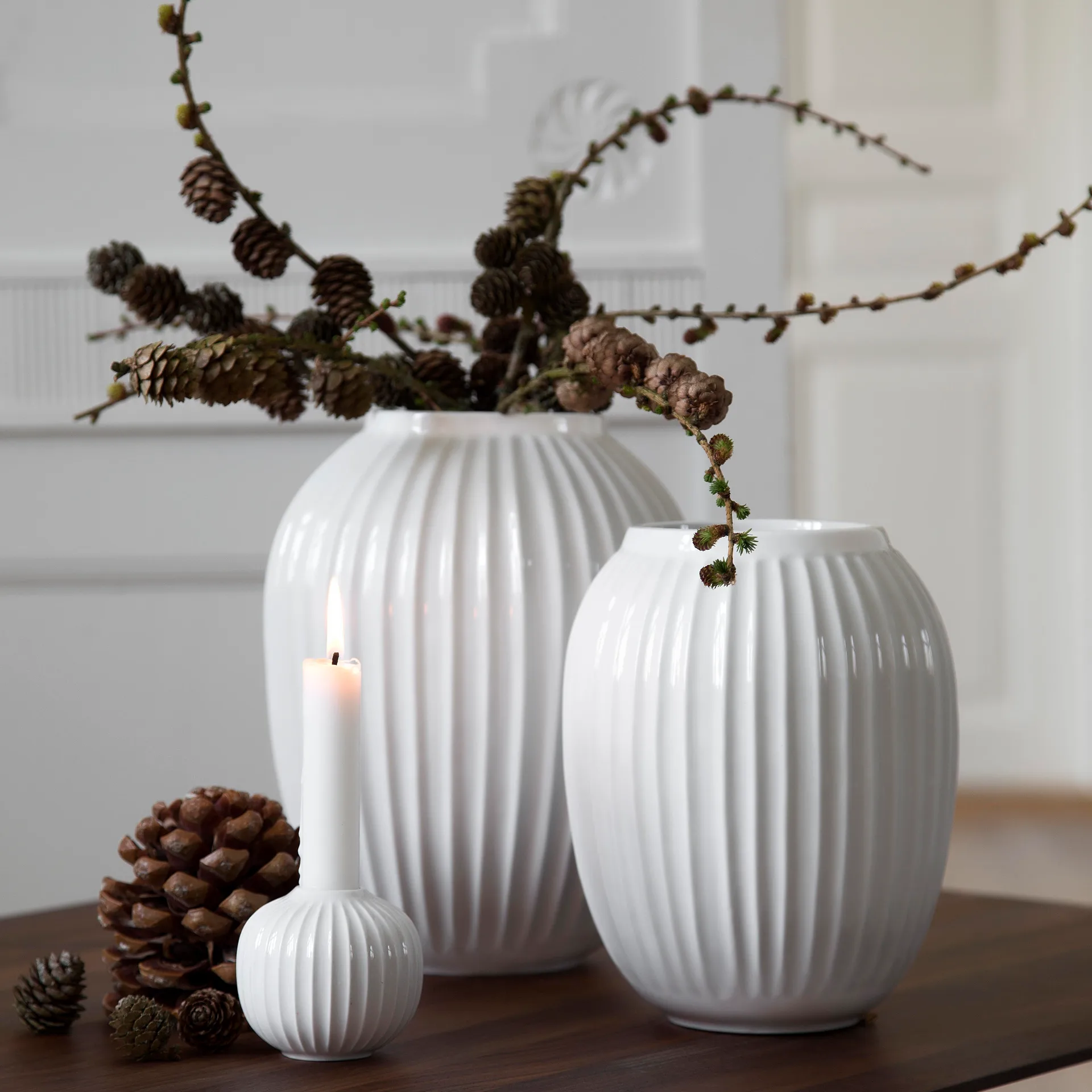 Candeliere Hammershøi medio, bianco Kähler